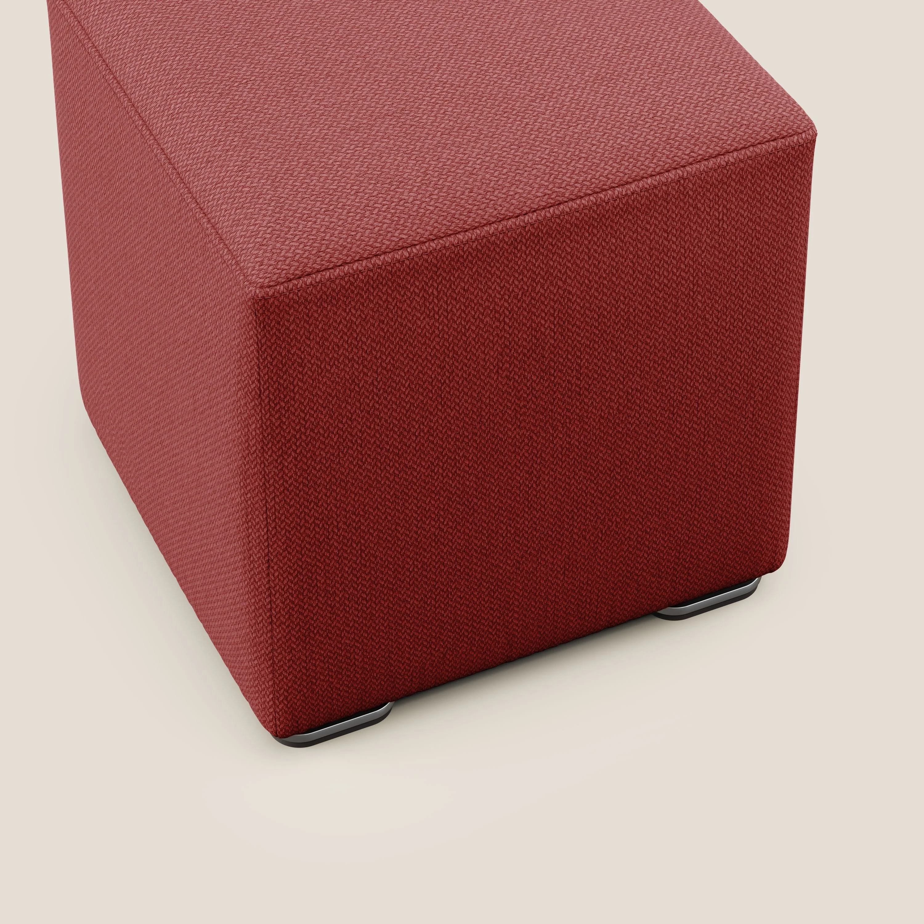 Cube pouf en tissu doux détachable T05 rouge - Image 6