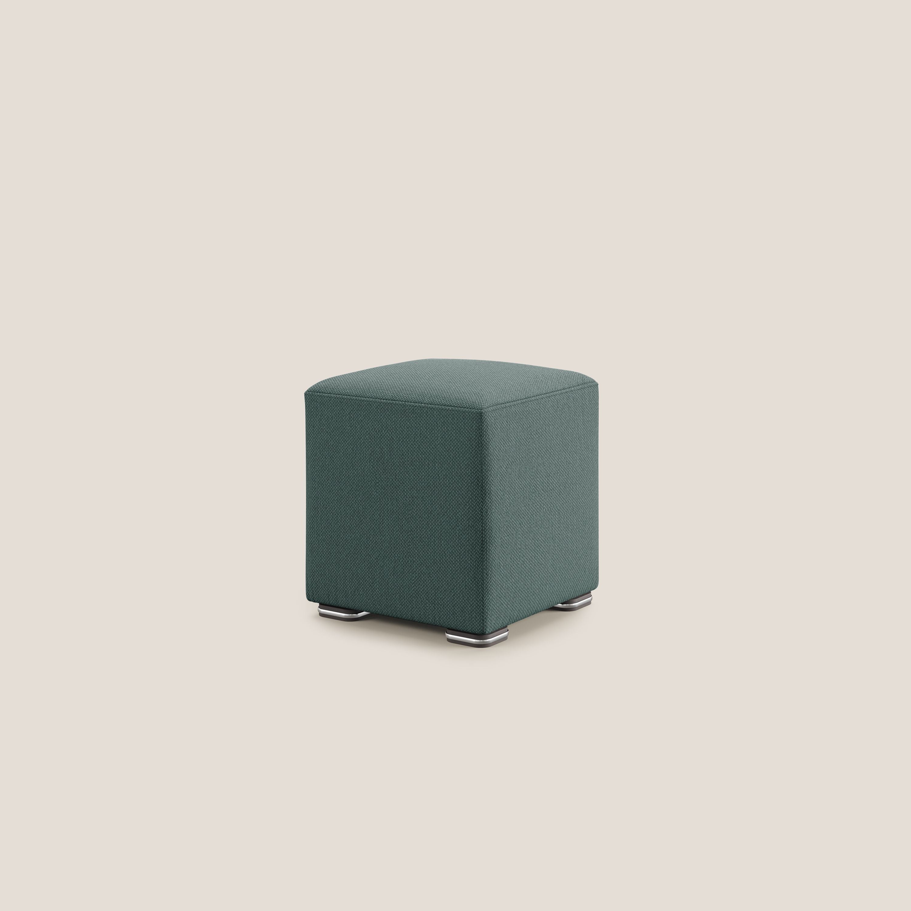 Cube pouf en tissu doux détachable T05 vert - Image 4