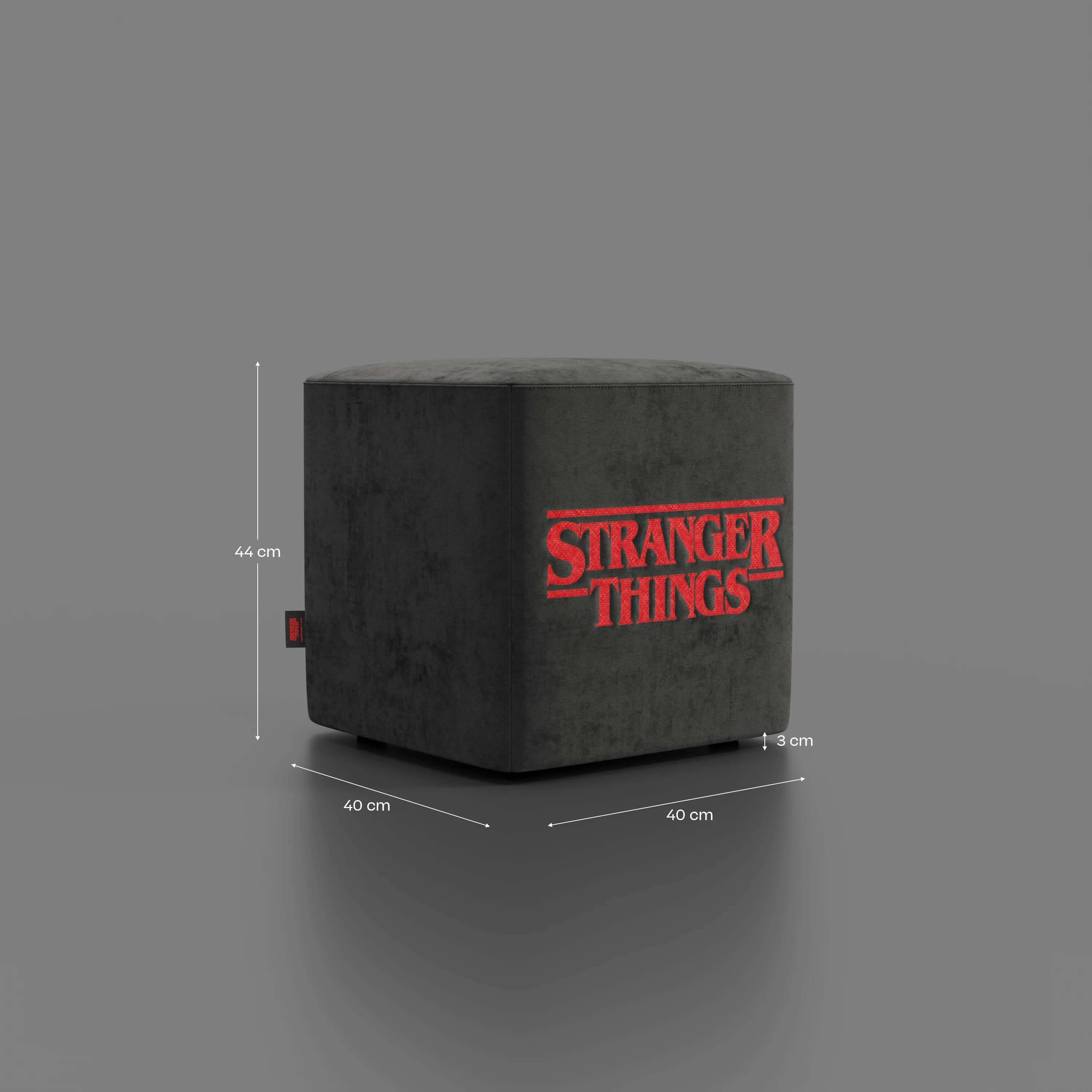 Cube pouf Stranger Things Édition - Le design rencontre la légende dans un tissu détachable anthracite  - Image 7