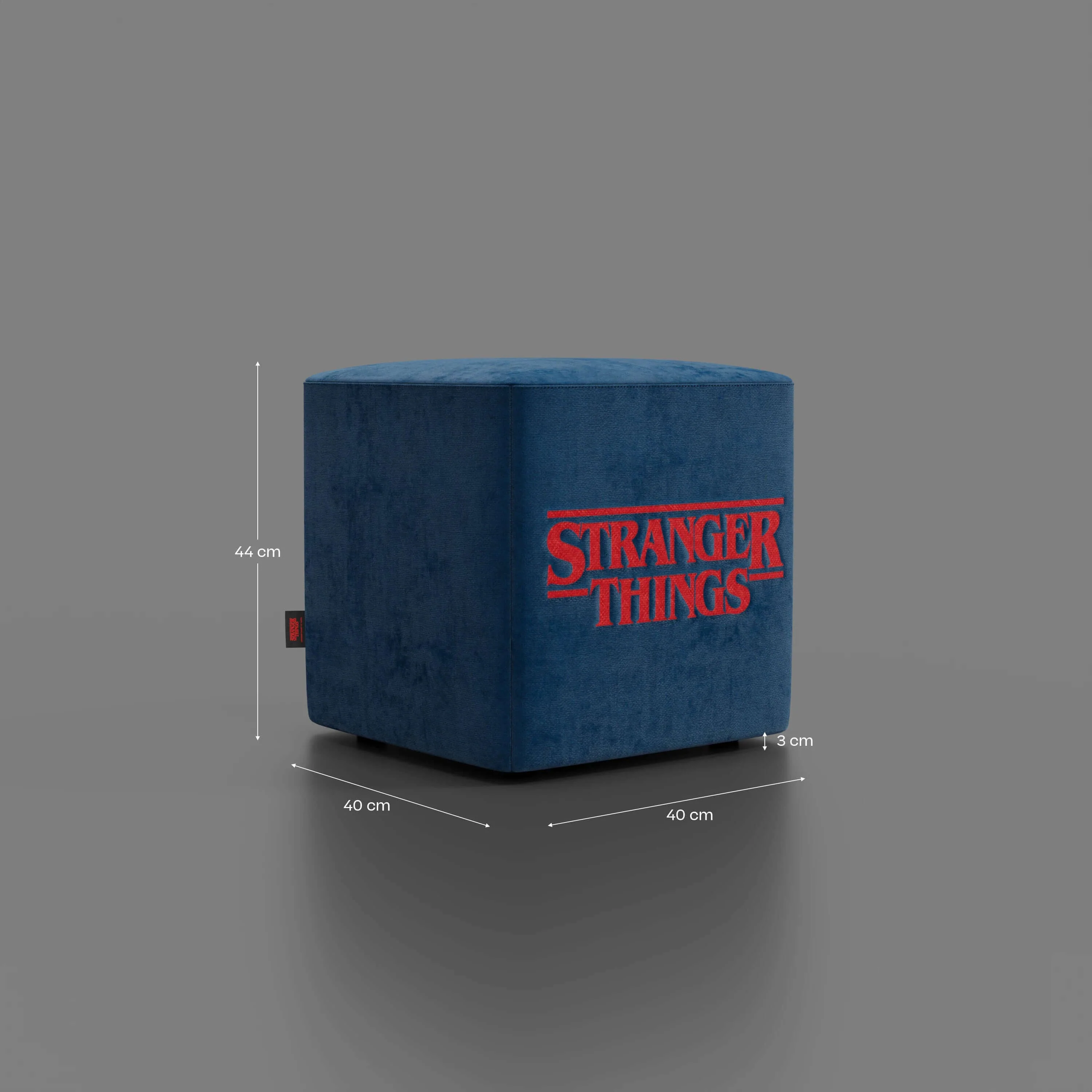Cube pouf Stranger Things Édition - Le design rencontre la légende dans un tissu détachable bleu - Image 7