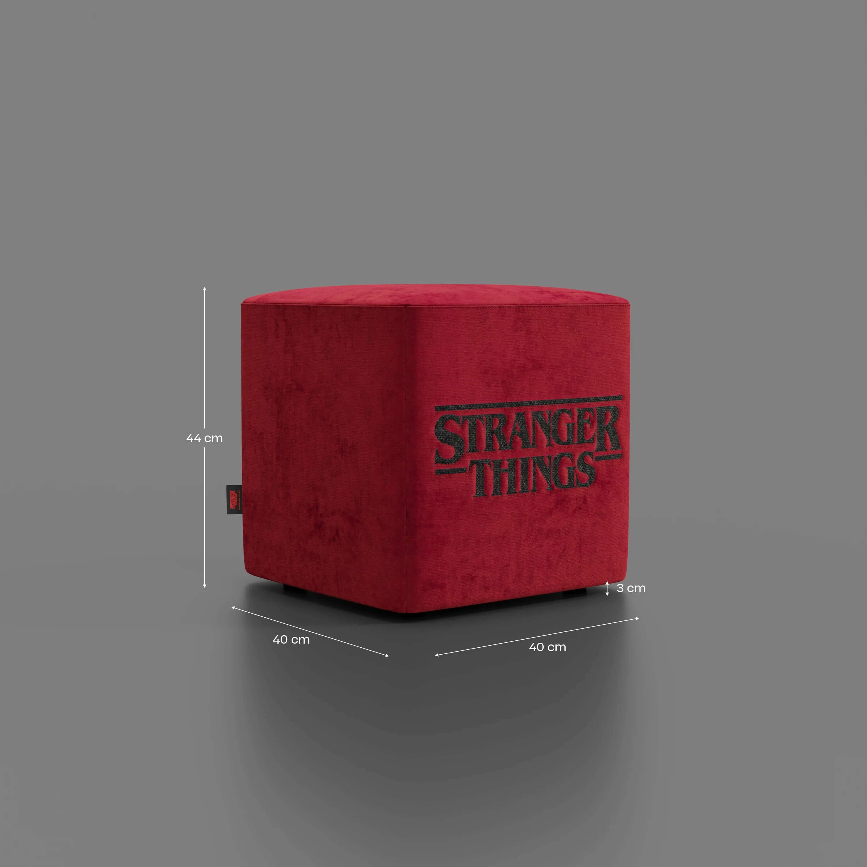Cube pouf Stranger Things Édition - Le design rencontre la légende dans un tissu détachable rouge - Image 7