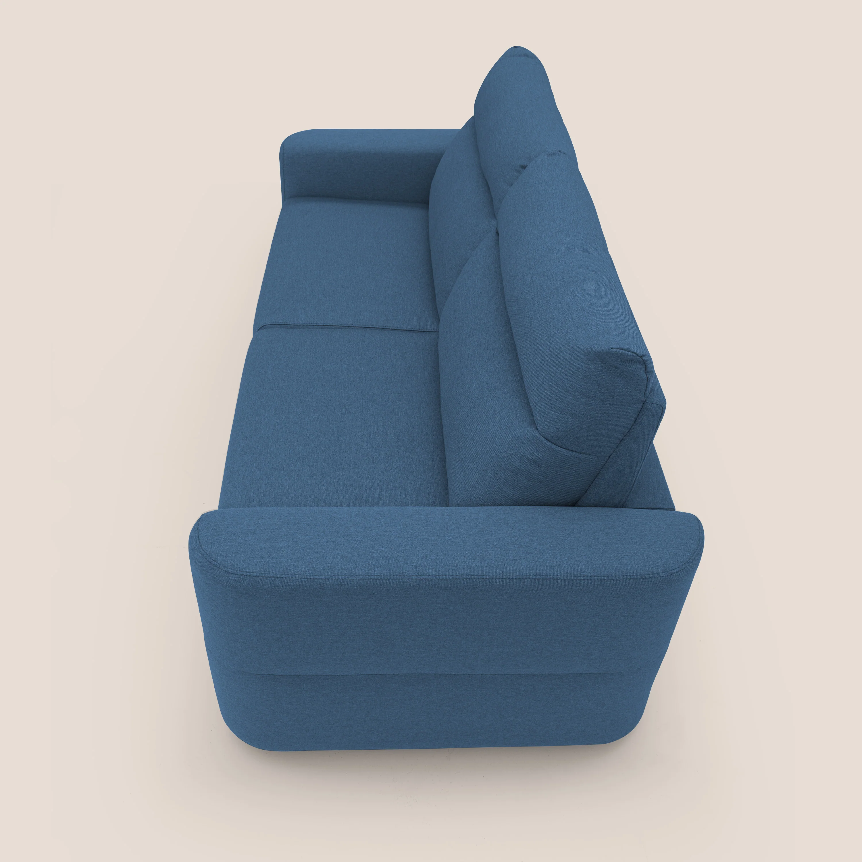 Cupido Canapé convertible 202 cm ( mat. 140 x 197 cm) matelas H18 cm en tissu imperméable T13  Bleu - Image 8