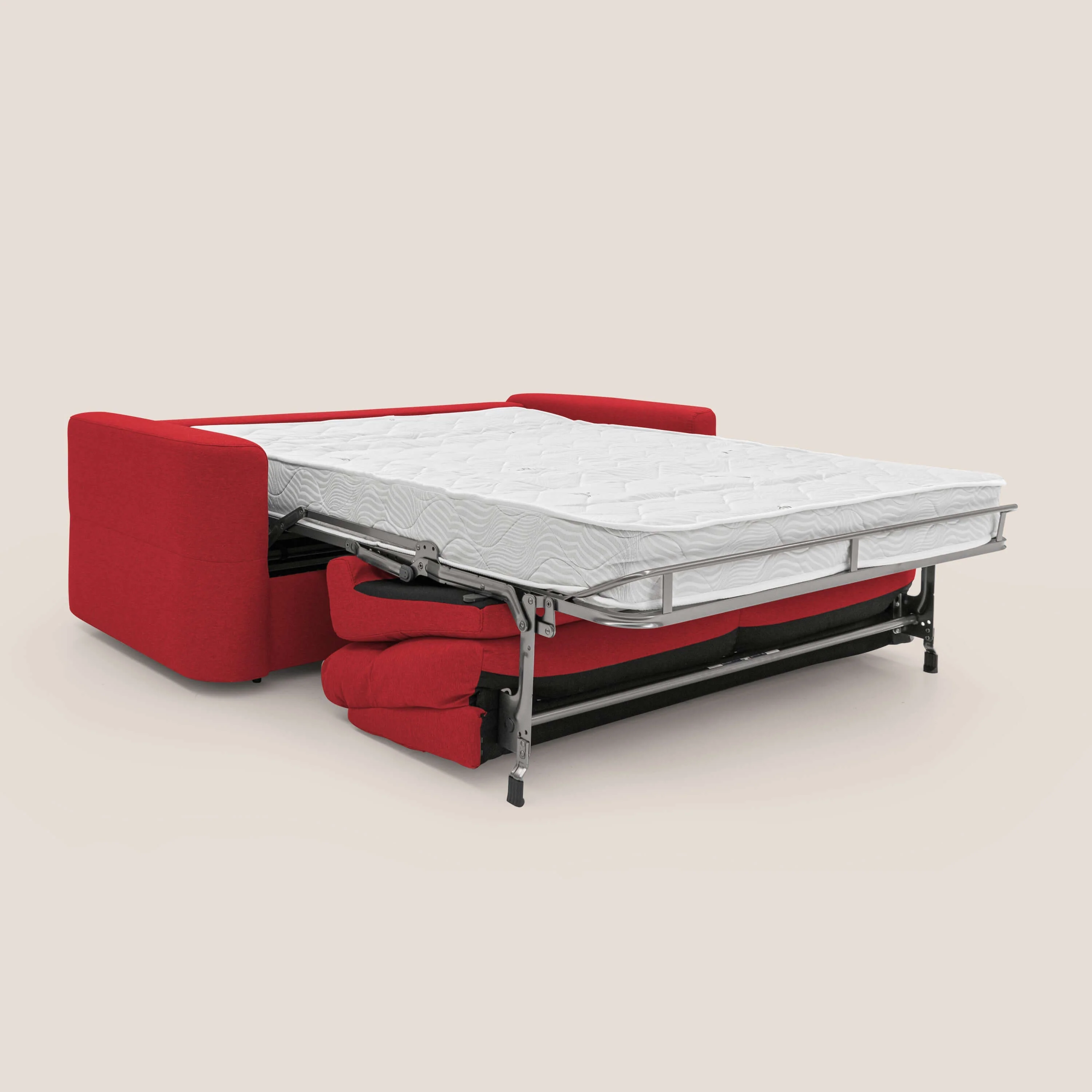 Cupido Canapé convertible matelas H18 cm au dossier haut moelleux en tissu imperméable T13 rouge - Image 2