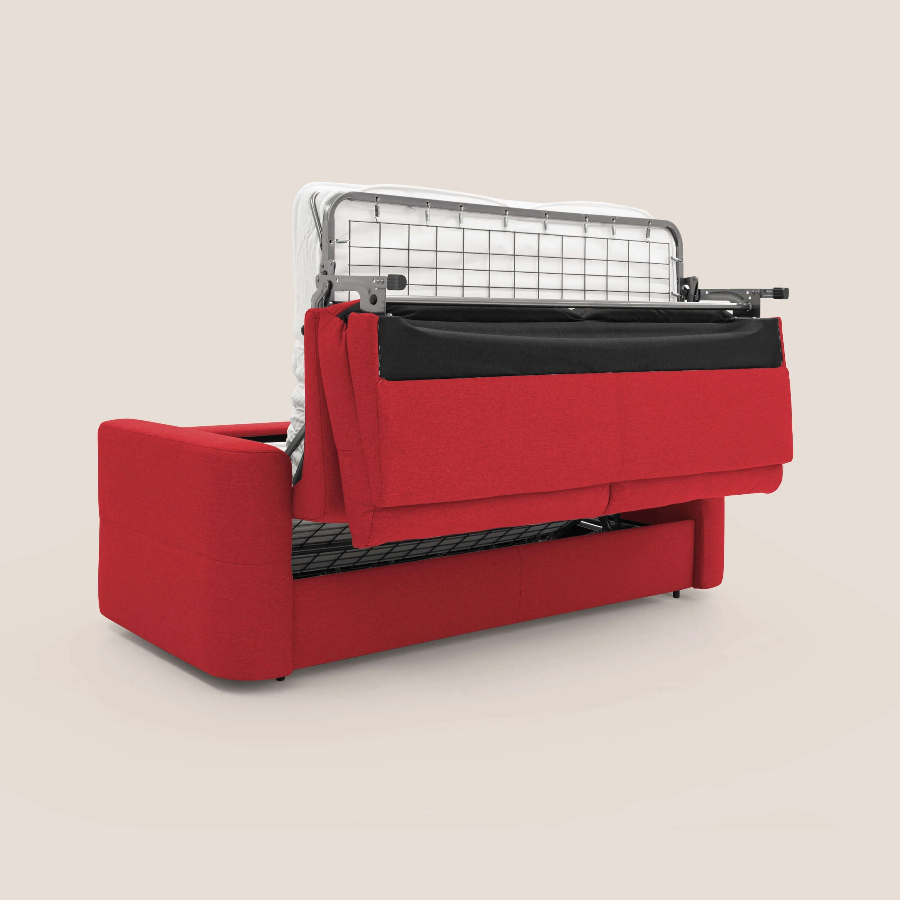 Cupido Canapé convertible matelas H18 cm au dossier haut moelleux en tissu imperméable T13 rouge - Image 3