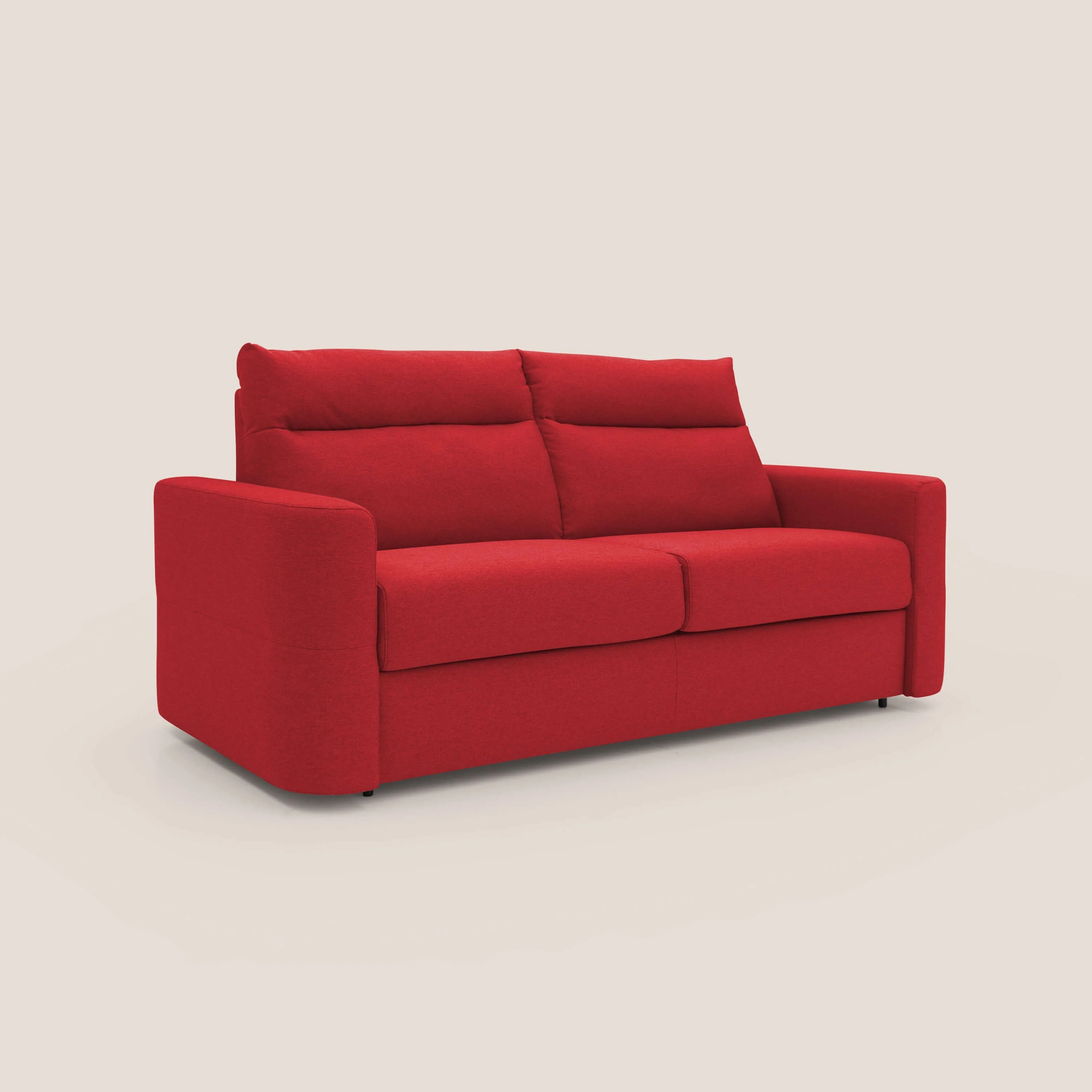 Cupido Canapé convertible matelas H18 cm au dossier haut moelleux en tissu imperméable T13 rouge - Image 4