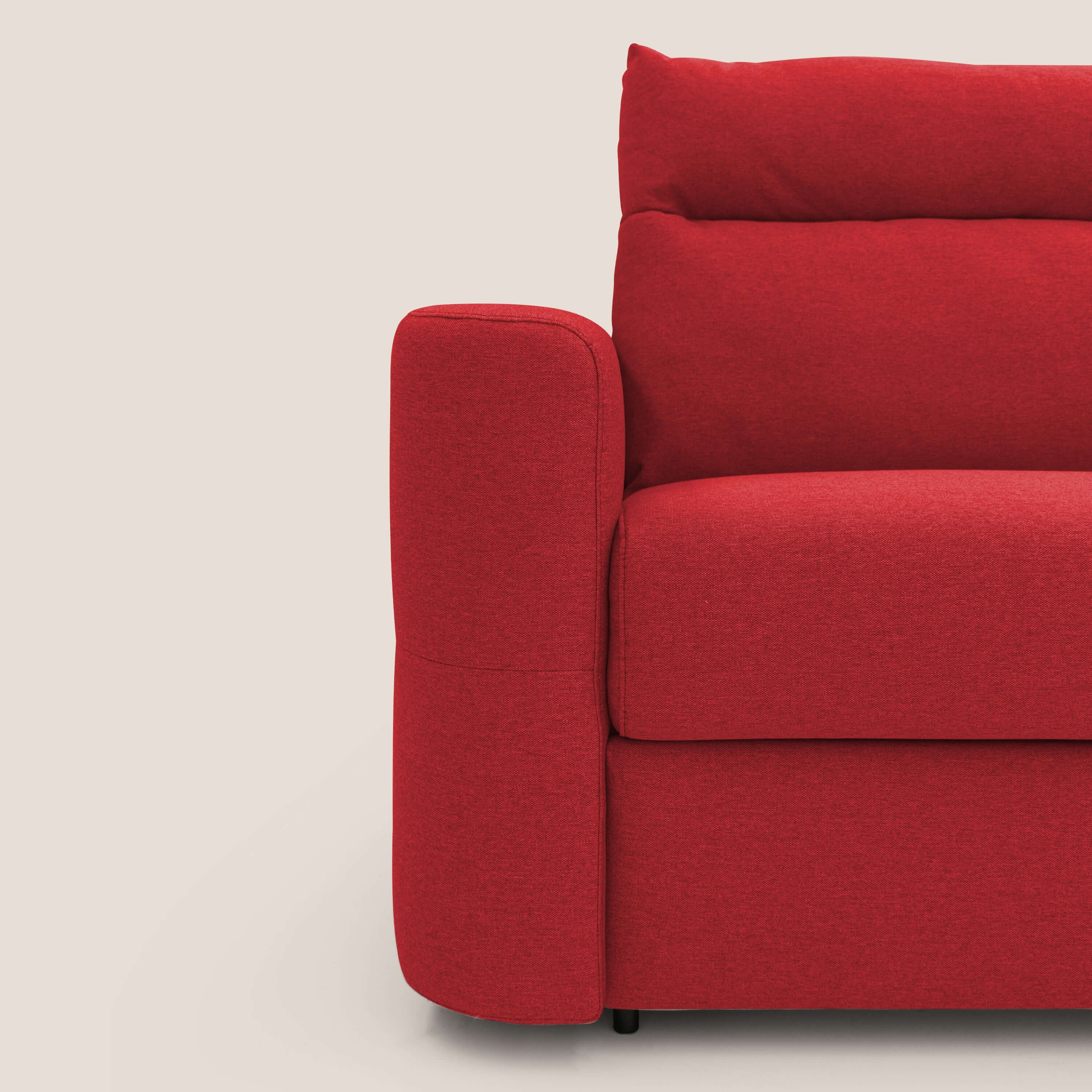Cupido Canapé convertible matelas H18 cm au dossier haut moelleux en tissu imperméable T13 rouge - Image 5