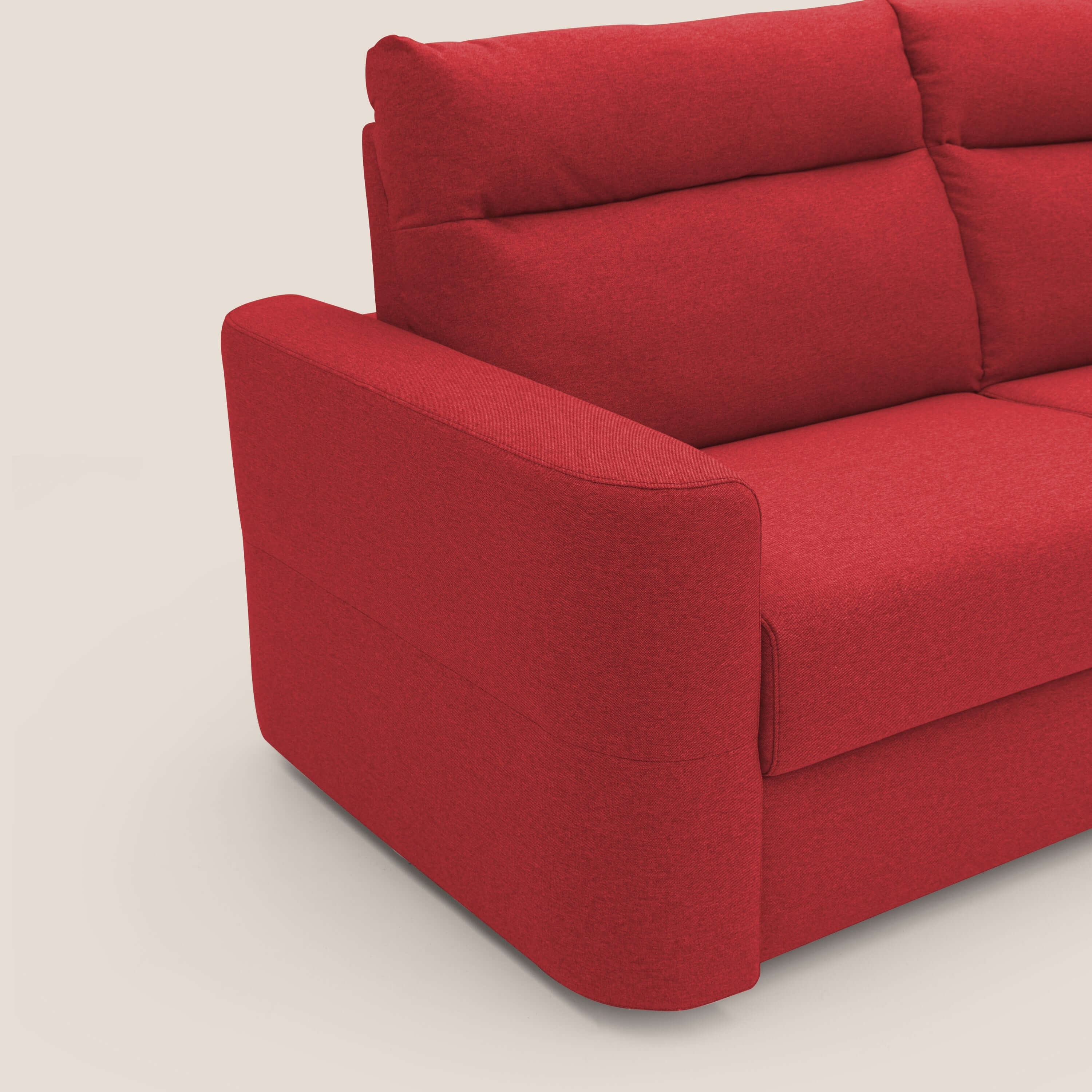 Cupido Canapé convertible matelas H18 cm au dossier haut moelleux en tissu imperméable T13 rouge - Image 6