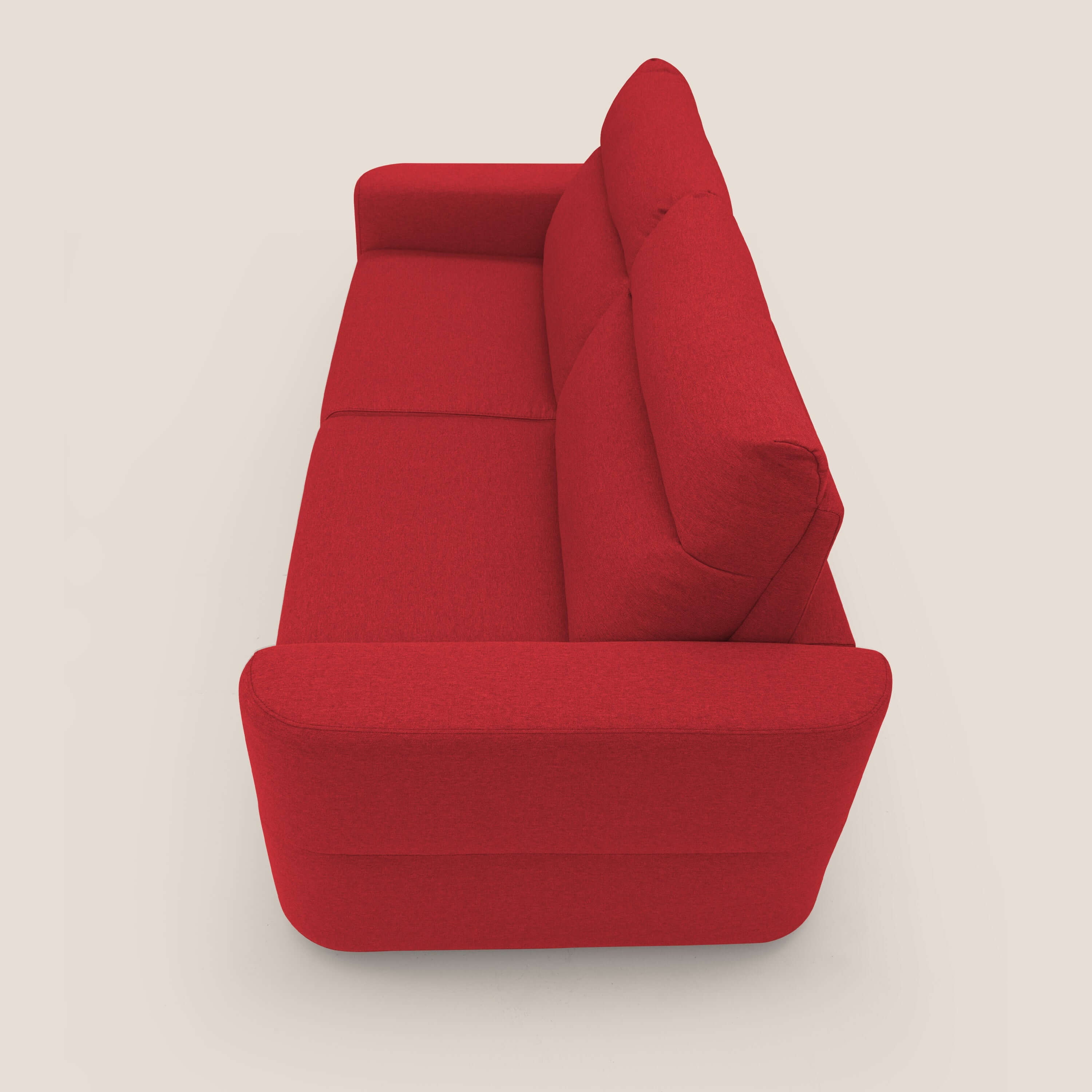 Cupido Canapé convertible matelas H18 cm au dossier haut moelleux en tissu imperméable T13 rouge - Image 8