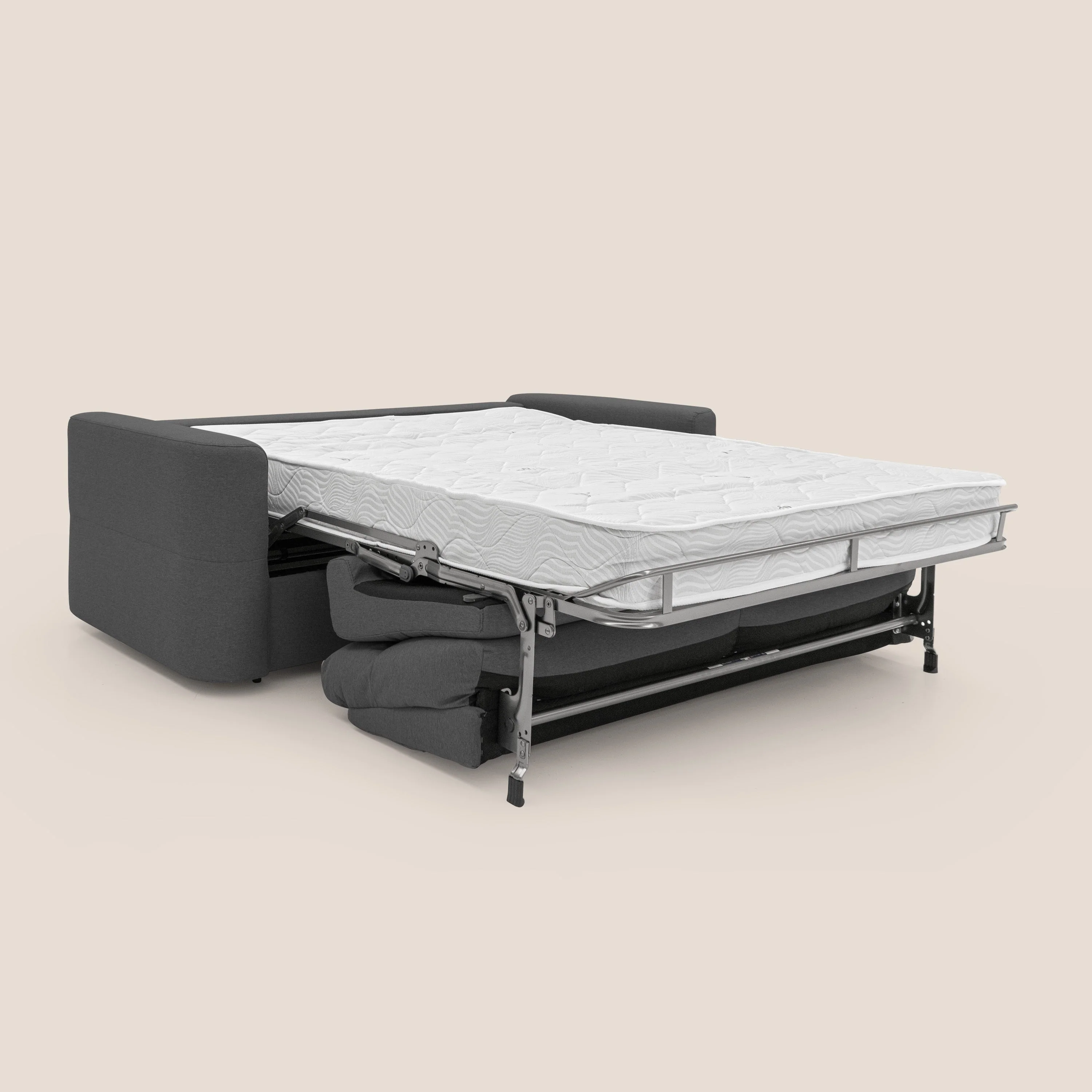 Cupido Canapé convertible matelas H18 cm au dossier haut moelleux en tissu imperméable T13 anthracite - Image 2