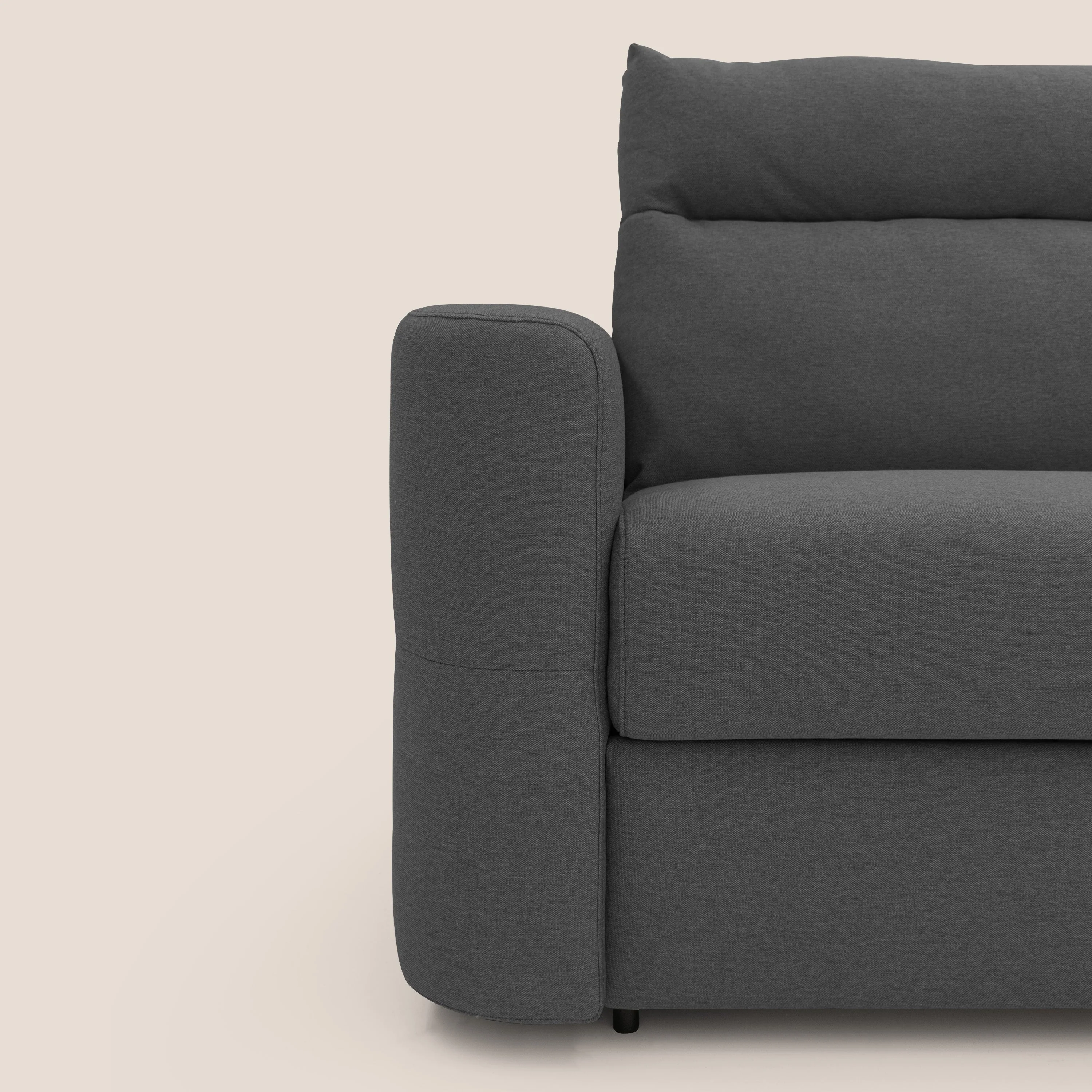 Cupido Canapé convertible matelas H18 cm au dossier haut moelleux en tissu imperméable T13 anthracite - Image 5