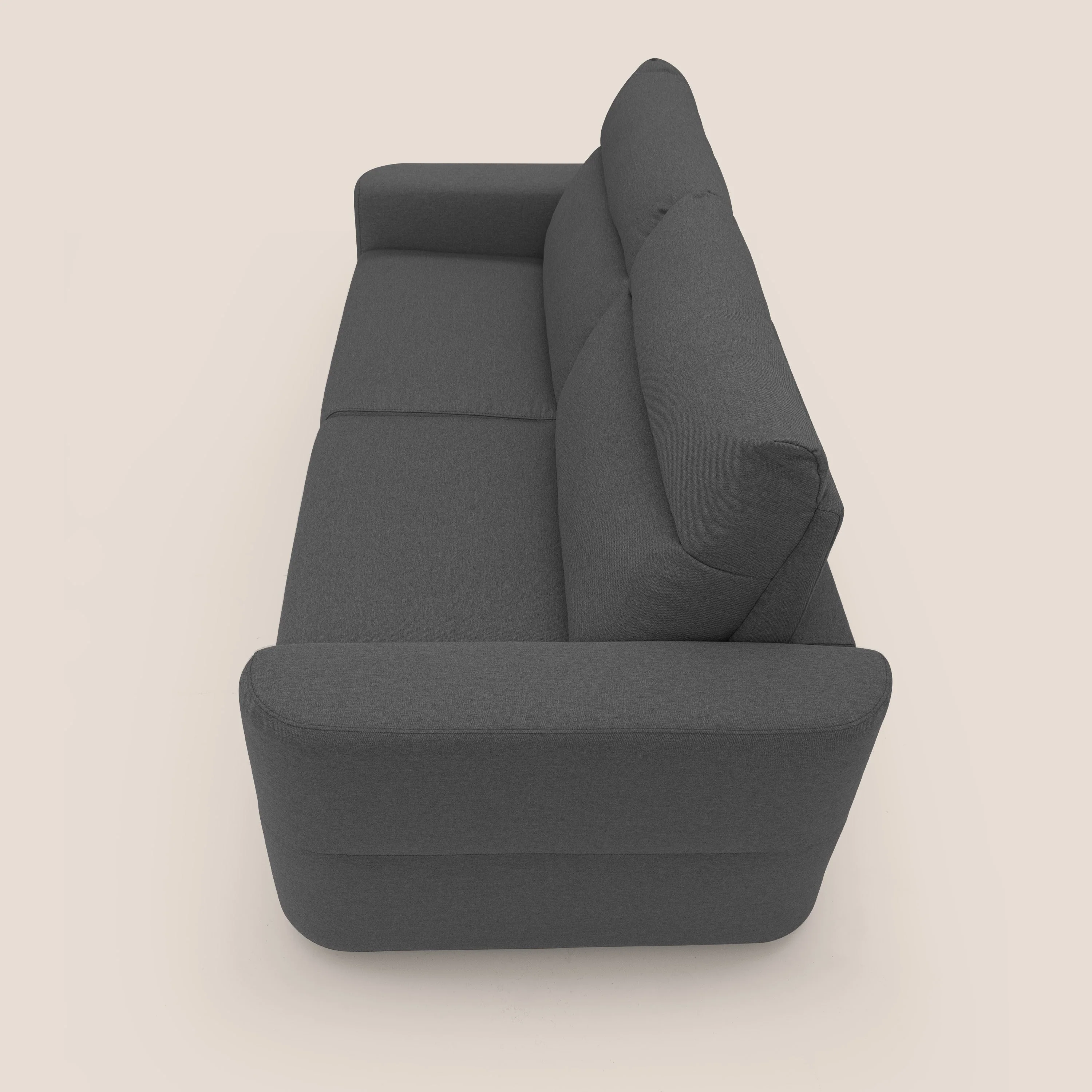 Cupido Canapé convertible matelas H18 cm au dossier haut moelleux en tissu imperméable T13 anthracite - Image 8