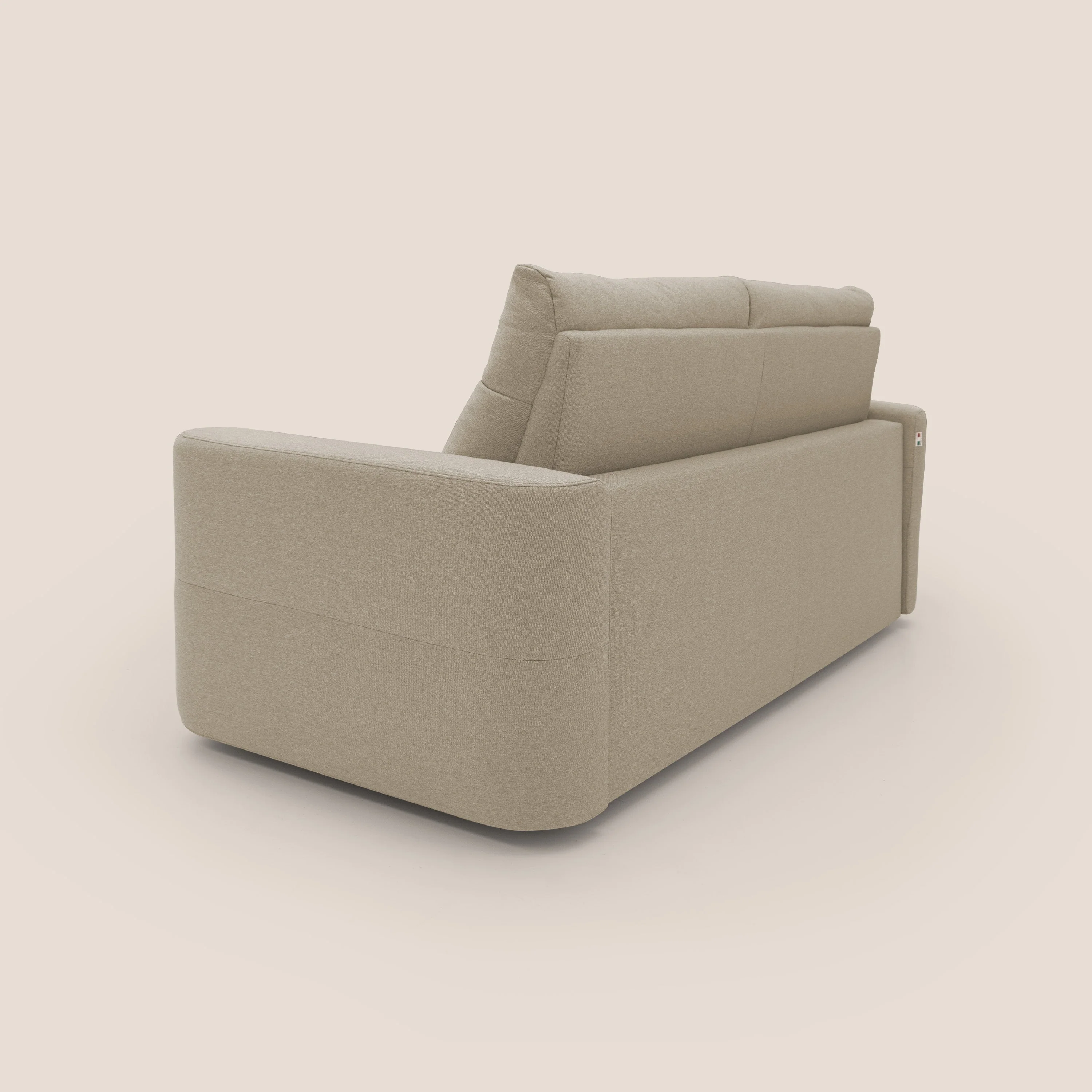 Cupido Canapé convertible matelas H18 cm au dossier haut moelleux en tissu imperméable T13 beige - Image 10