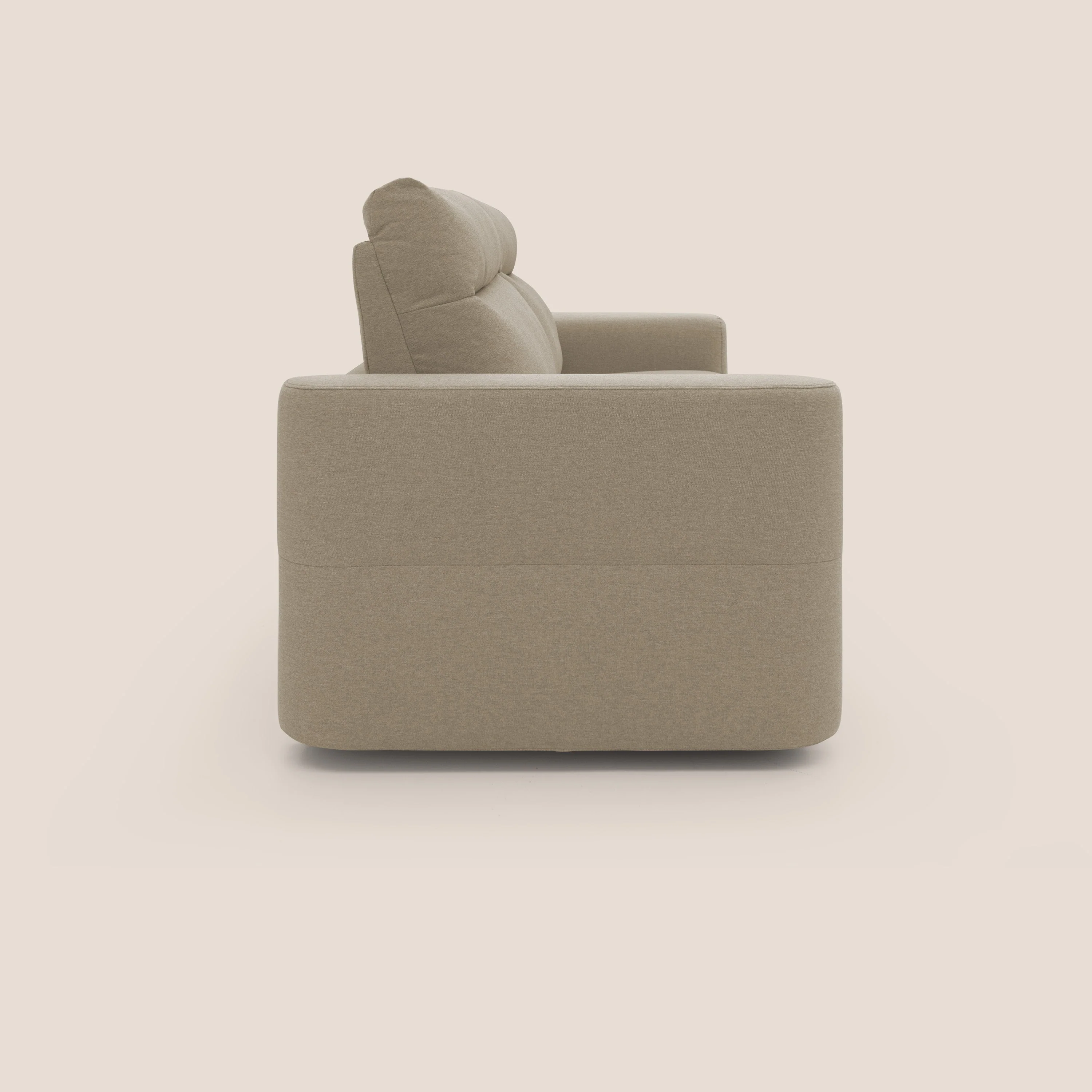 Cupido Canapé convertible matelas H18 cm au dossier haut moelleux en tissu imperméable T13 beige - Image 7