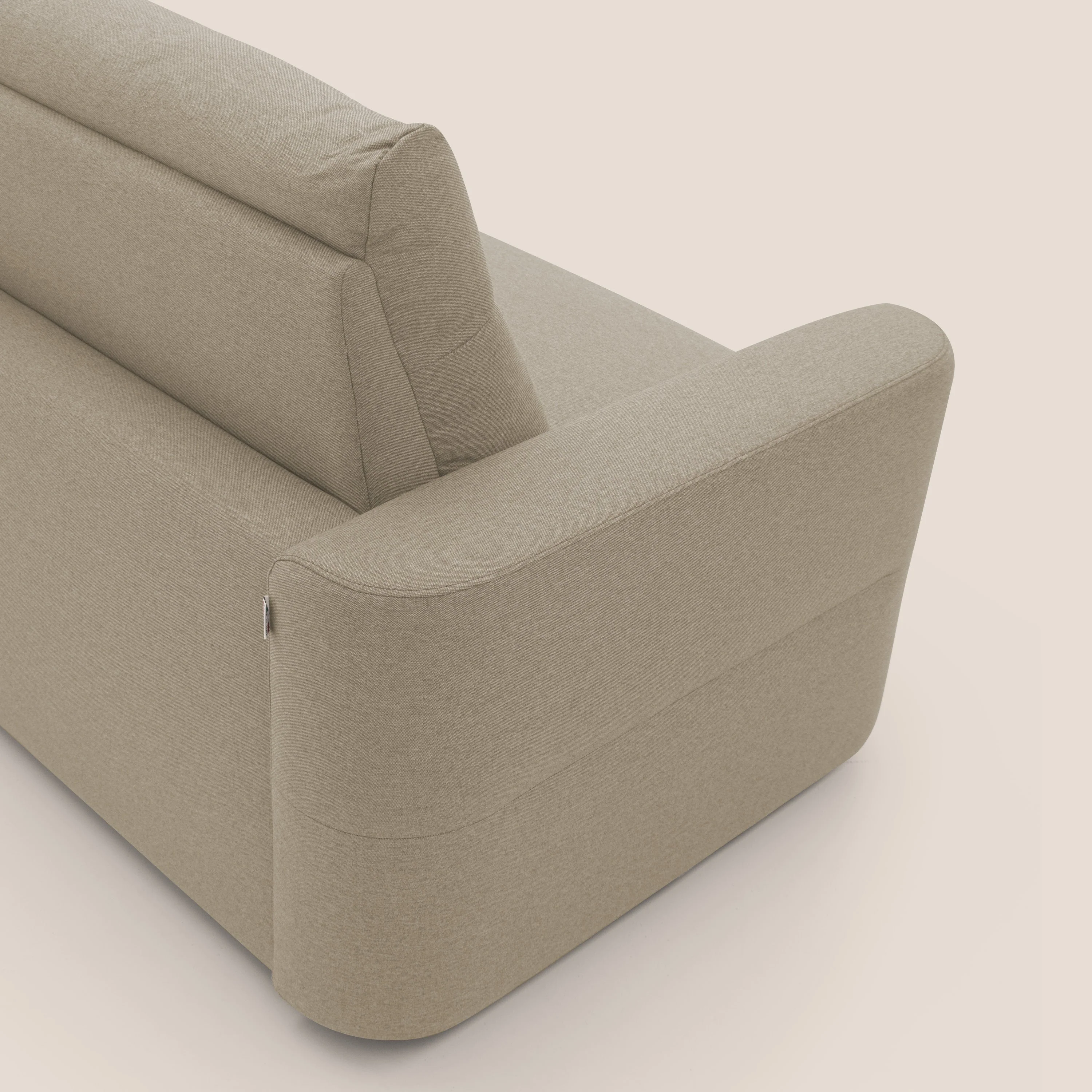 Cupido Canapé convertible matelas H18 cm au dossier haut moelleux en tissu imperméable T13 beige - Image 9