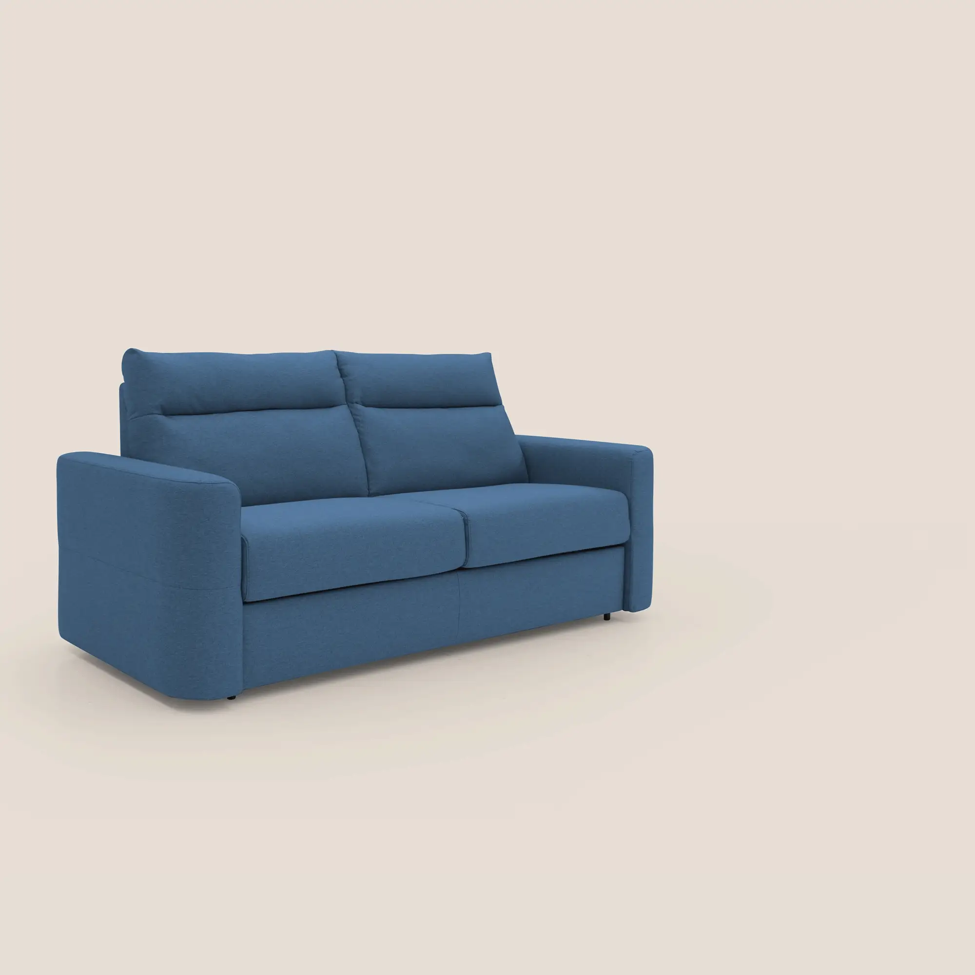 Cupido Canapé convertible matelas H18 cm au dossier haut moelleux en tissu imperméable T13 bleu - Image 2