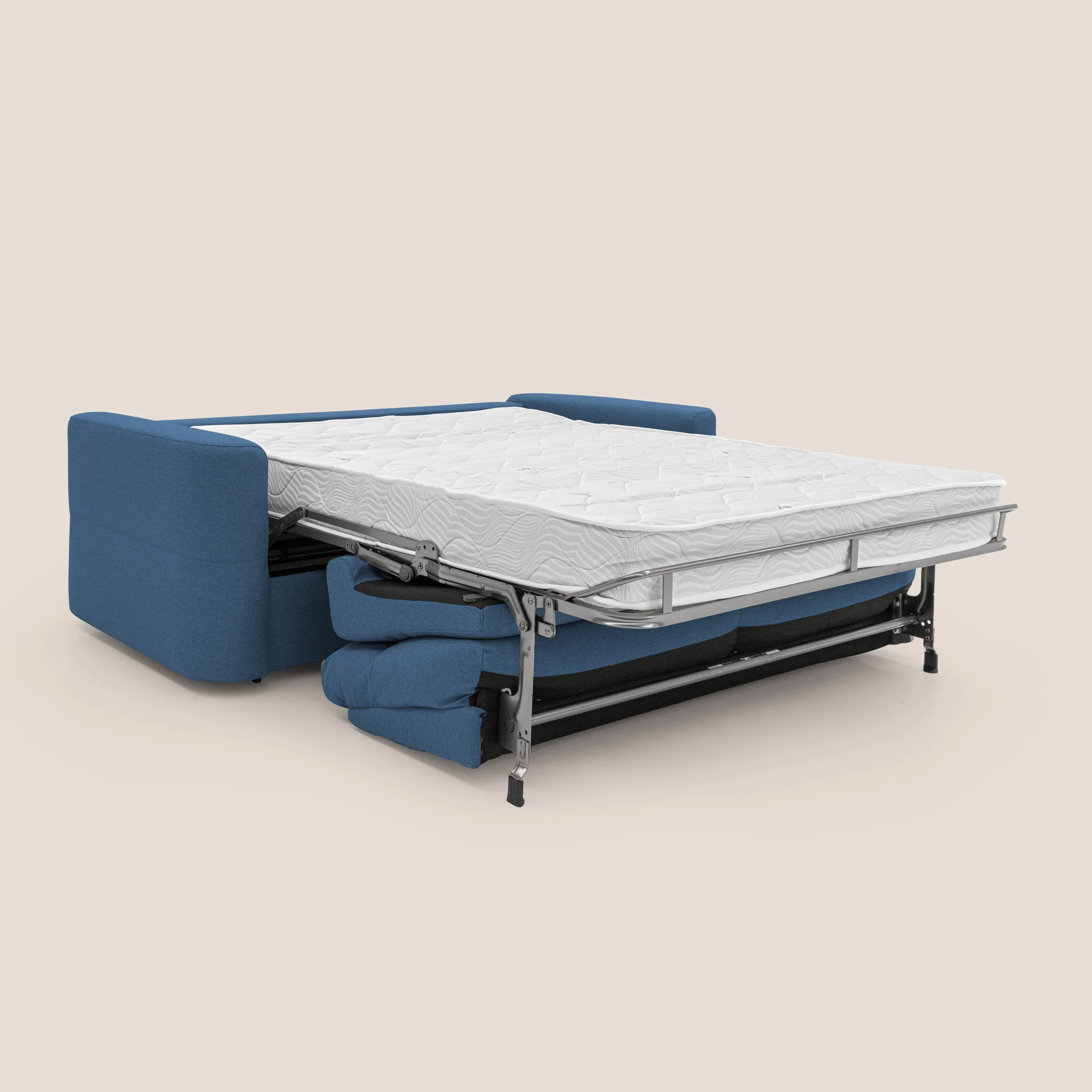 Cupido Canapé convertible matelas H18 cm au dossier haut moelleux en tissu imperméable T13 bleu - Image 3