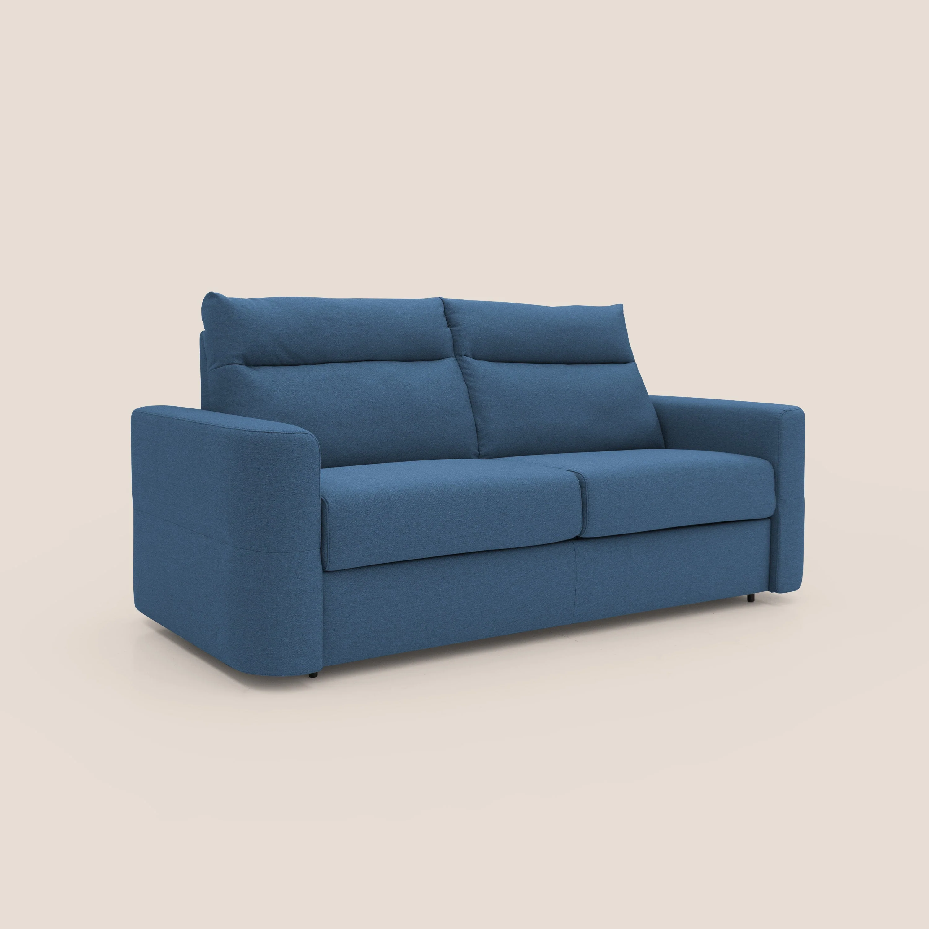 Cupido Canapé convertible matelas H18 cm au dossier haut moelleux en tissu imperméable T13 bleu - Image 5