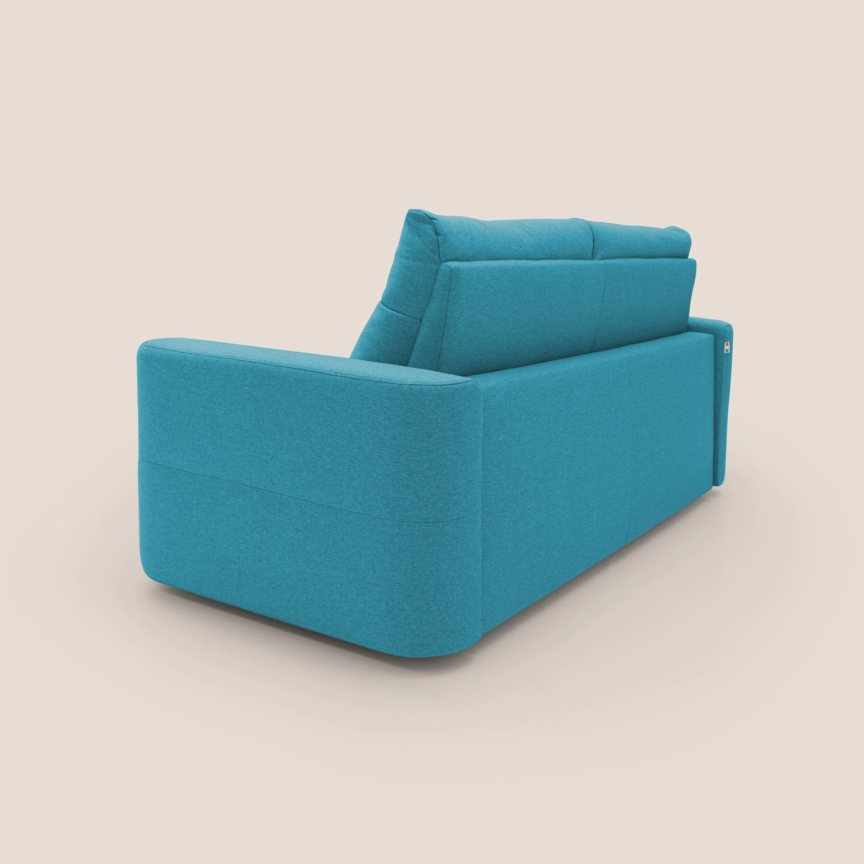 Cupido Canapé convertible matelas H18 cm au dossier haut moelleux en tissu imperméable T13 bleu ciel - Image 10