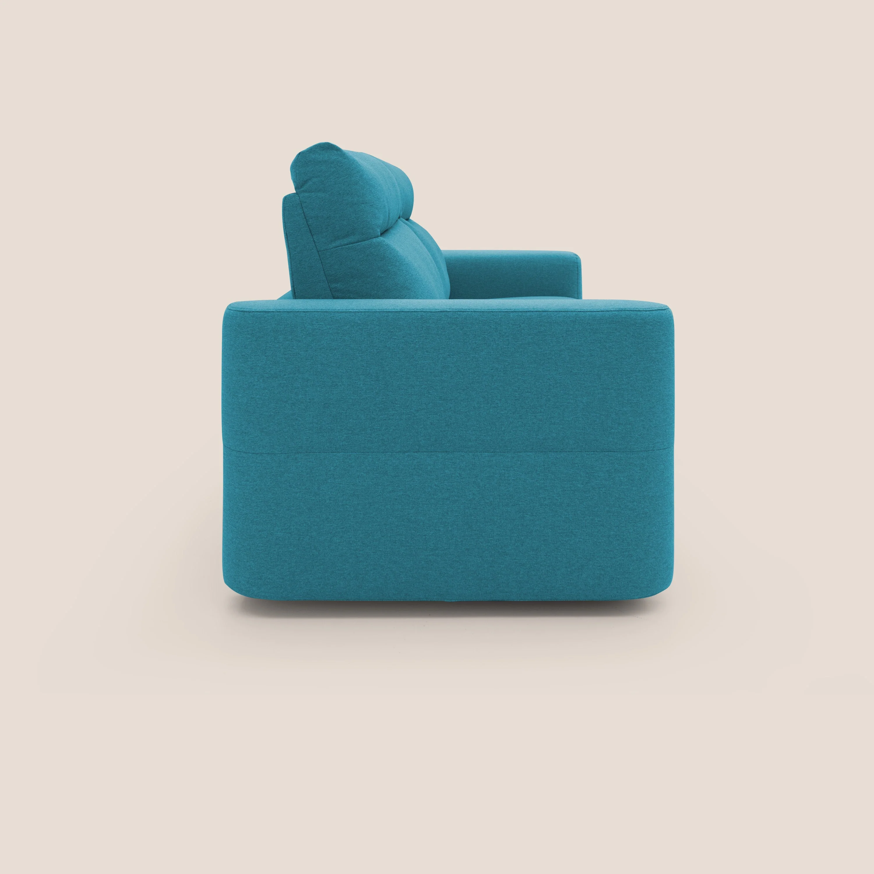 Cupido Canapé convertible matelas H18 cm au dossier haut moelleux en tissu imperméable T13 bleu ciel - Image 7