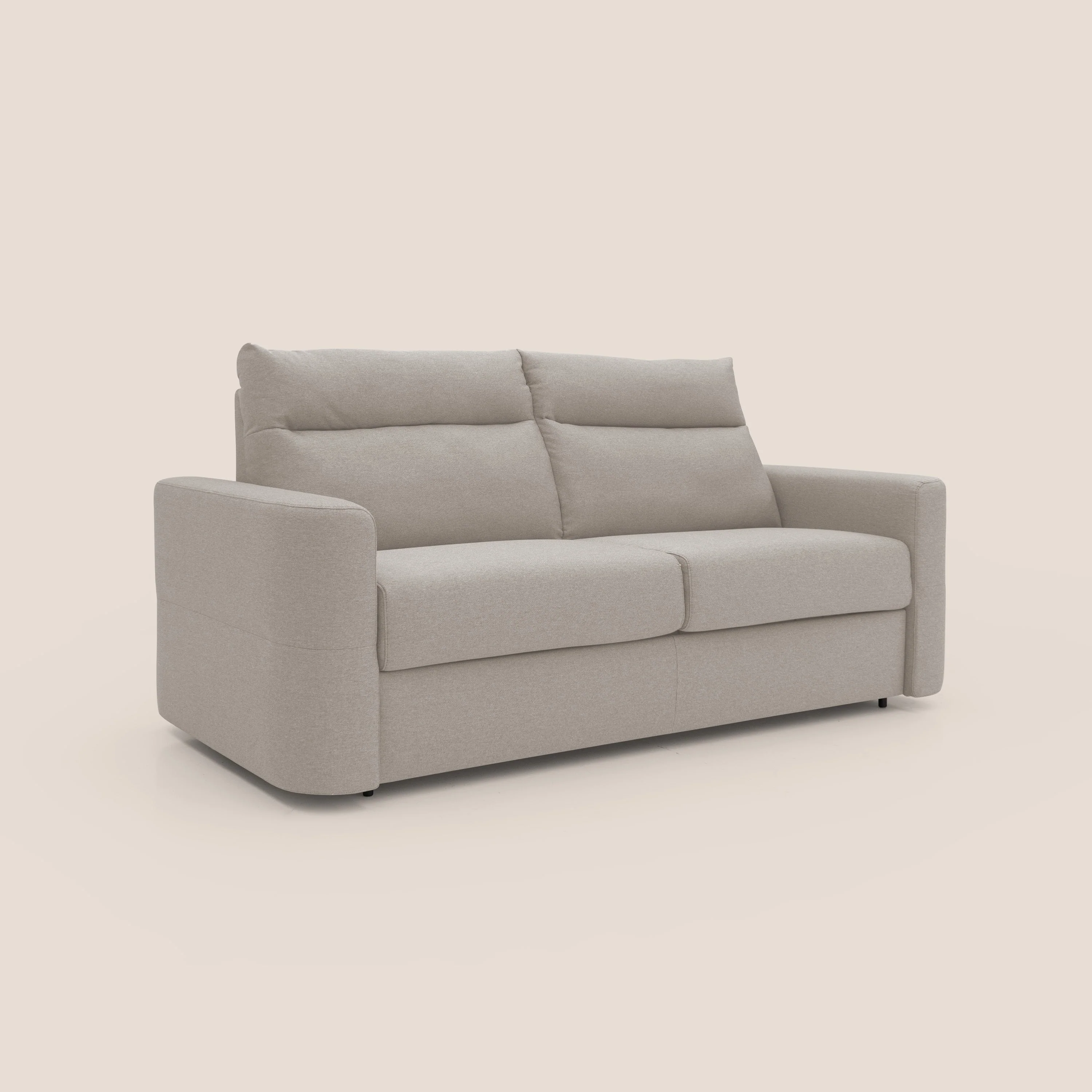 Cupido Canapé convertible matelas H18 cm au dossier haut moelleux en tissu imperméable T13 crème - Image 4