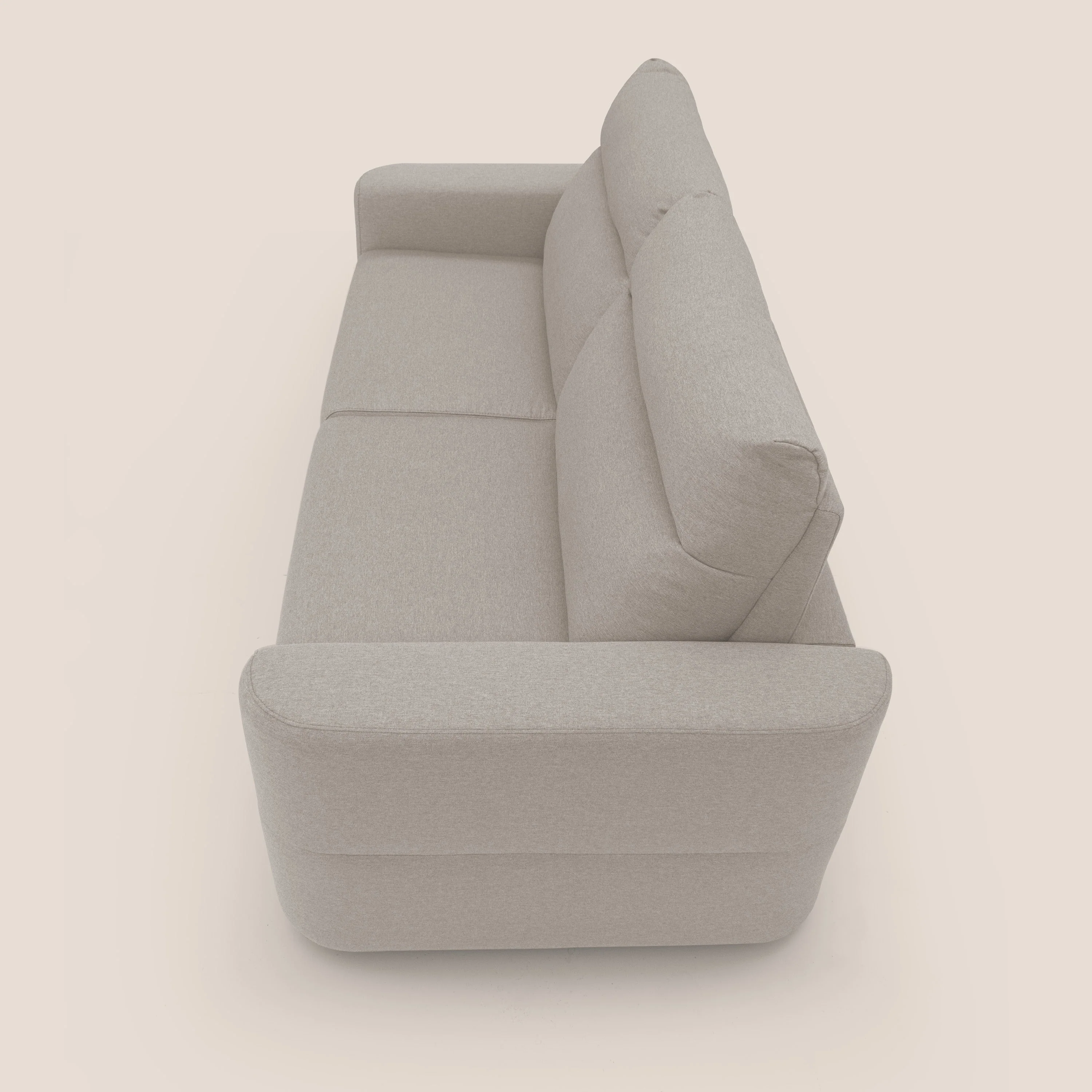 Cupido Canapé convertible matelas H18 cm au dossier haut moelleux en tissu imperméable T13 crème - Image 8