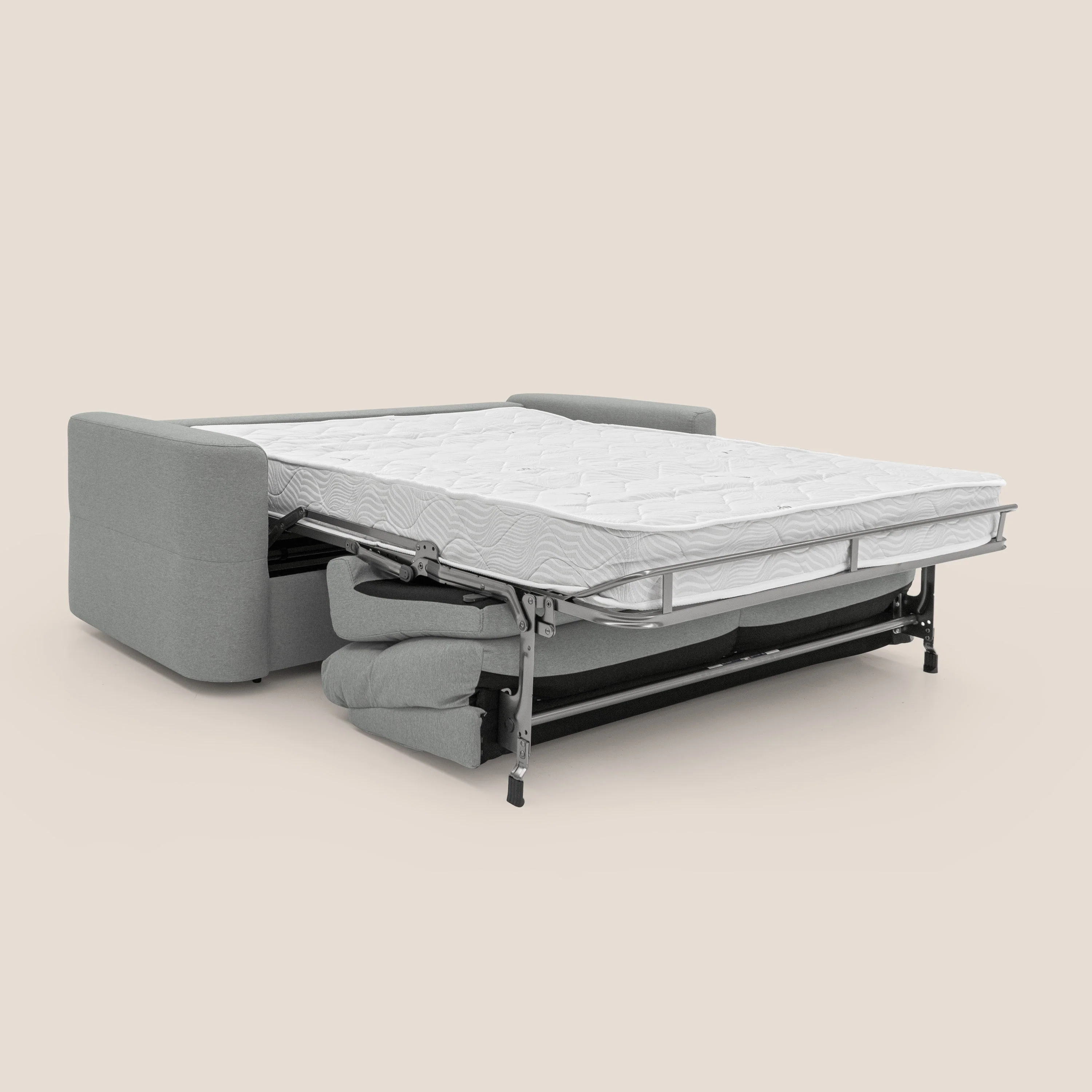 Cupido Canapé convertible matelas H18 cm au dossier haut moelleux en tissu imperméable T13 gris - Image 2
