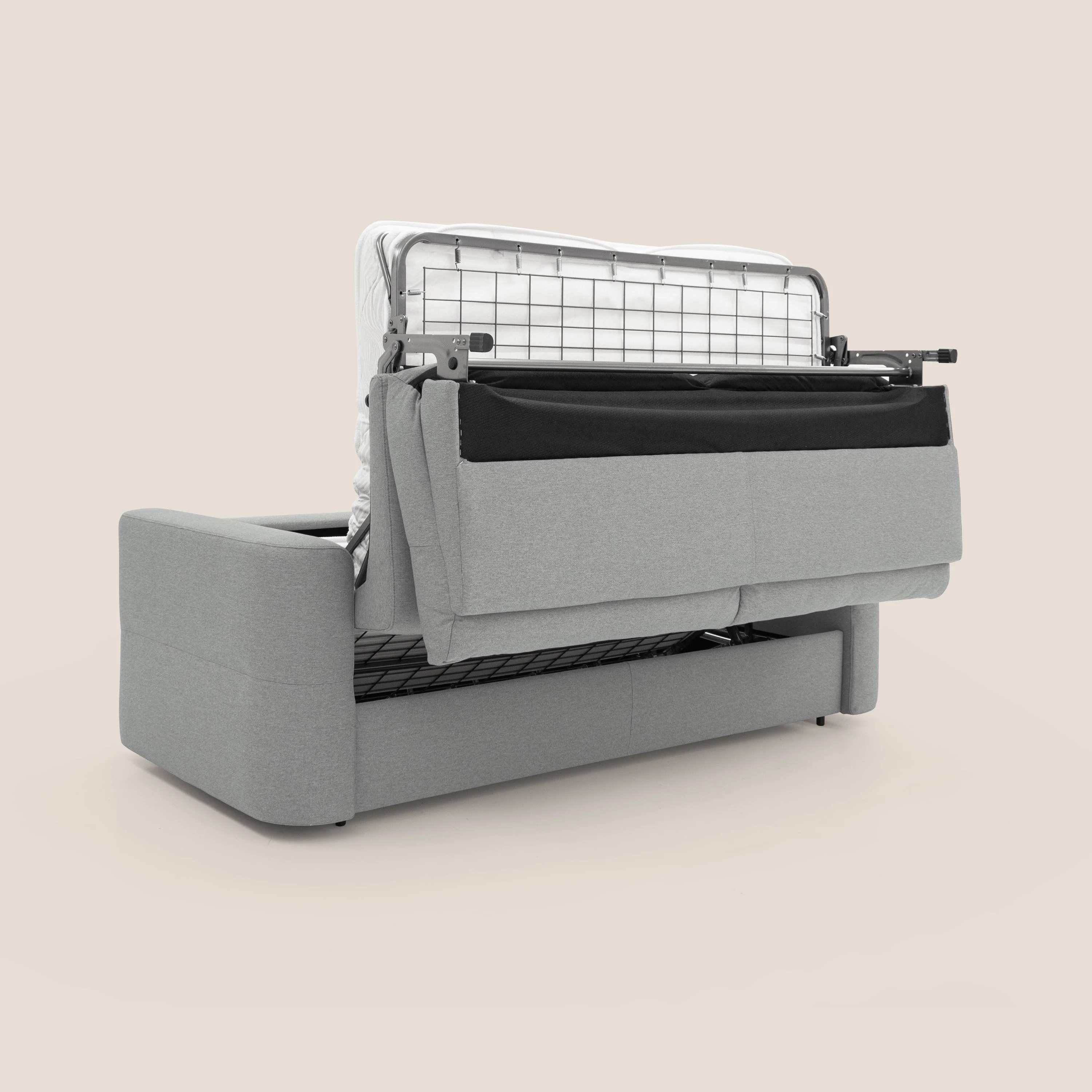 Cupido Canapé convertible matelas H18 cm au dossier haut moelleux en tissu imperméable T13 gris - Image 3