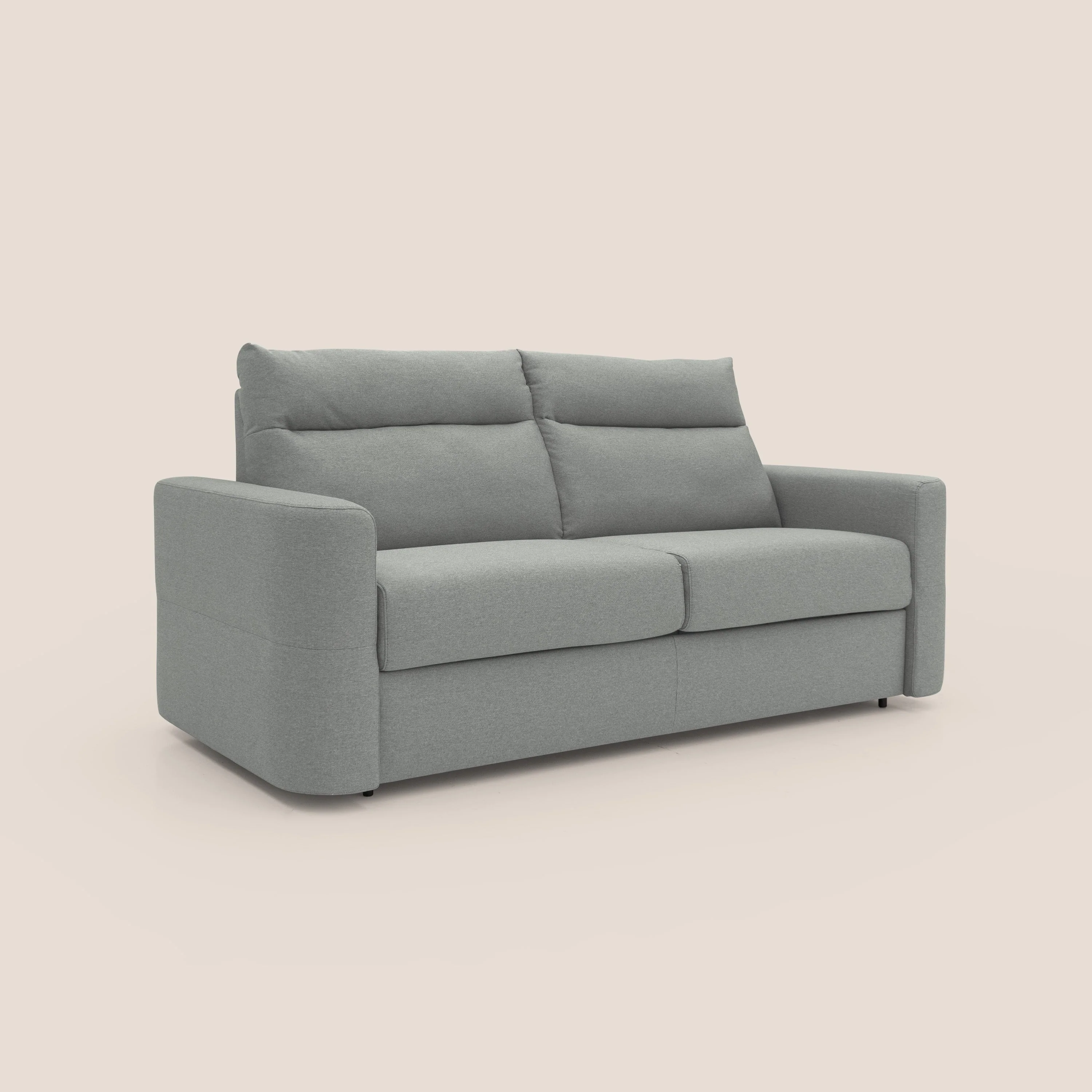 Cupido Canapé convertible matelas H18 cm au dossier haut moelleux en tissu imperméable T13 gris - Image 4