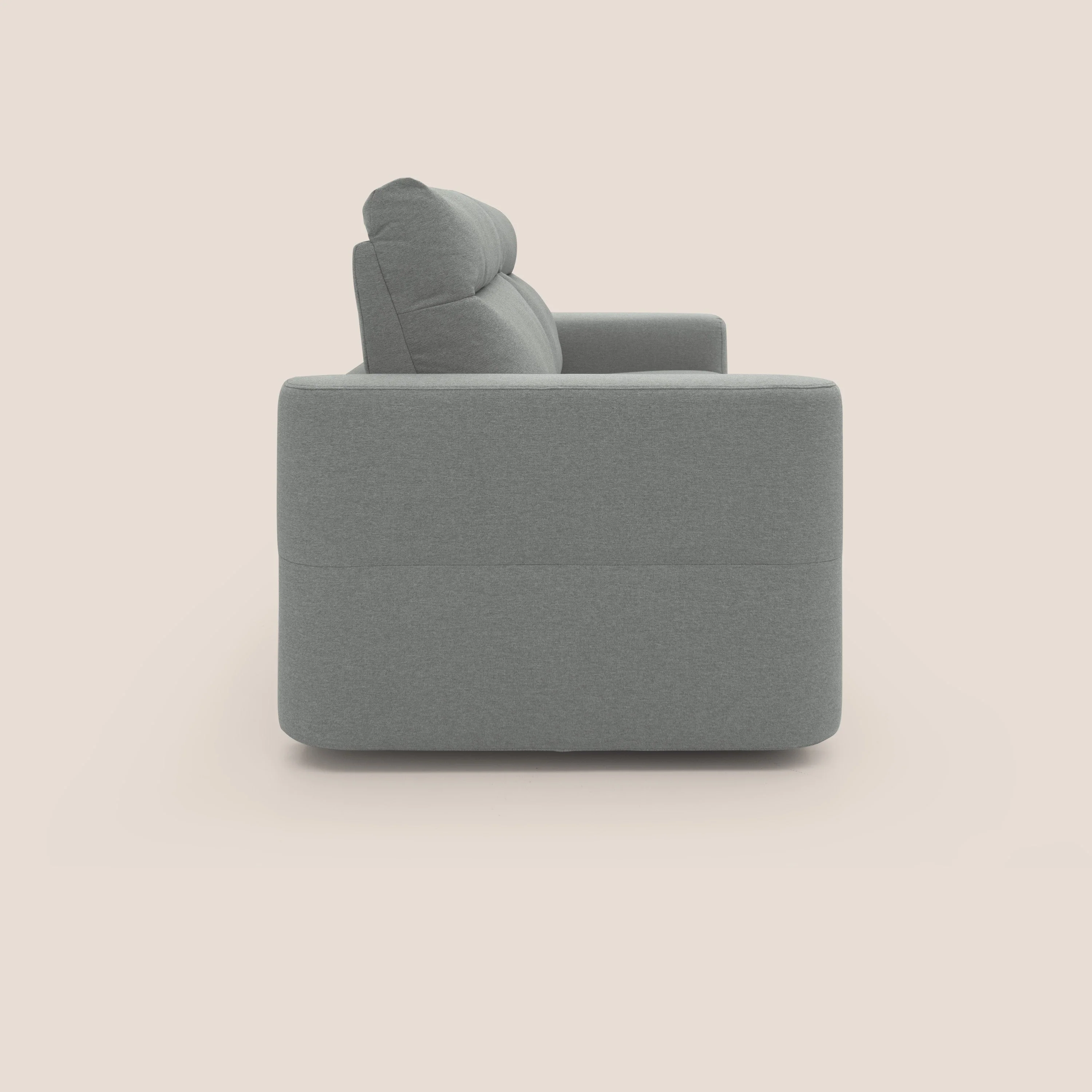 Cupido Canapé convertible matelas H18 cm au dossier haut moelleux en tissu imperméable T13 gris - Image 7