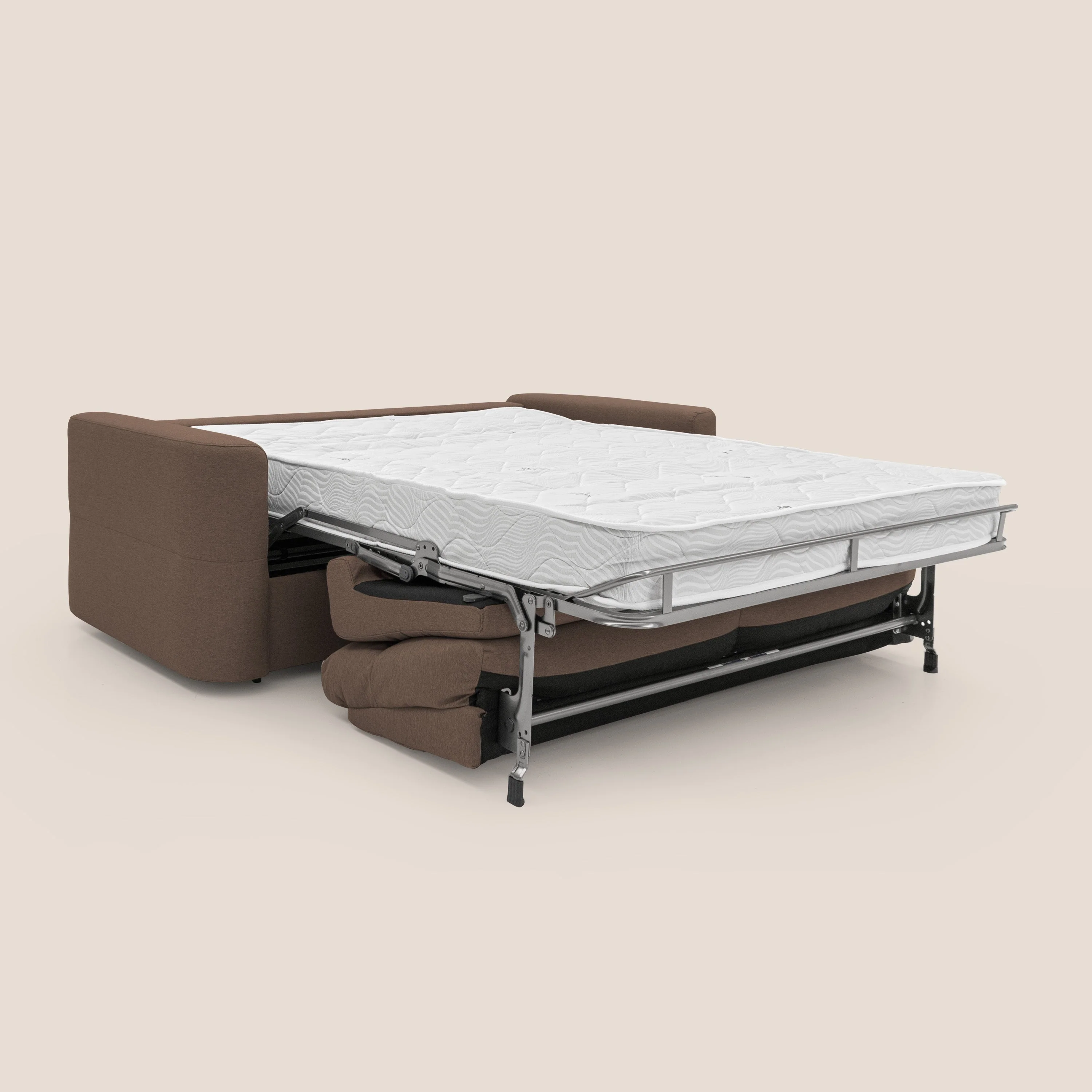 Cupido Canapé convertible matelas H18 cm au dossier haut moelleux en tissu imperméable T13 marron - Image 2