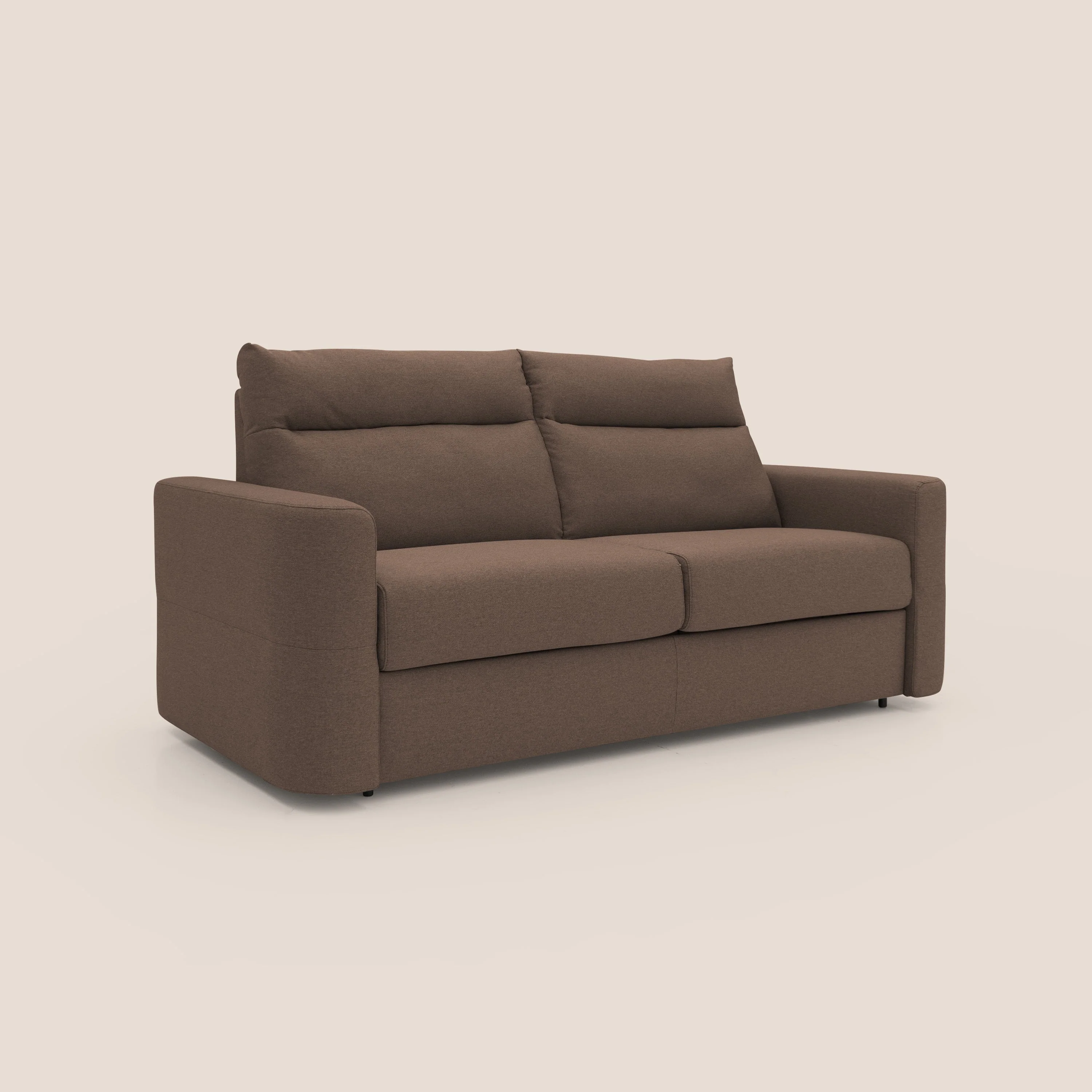 Cupido Canapé convertible matelas H18 cm au dossier haut moelleux en tissu imperméable T13 marron - Image 4