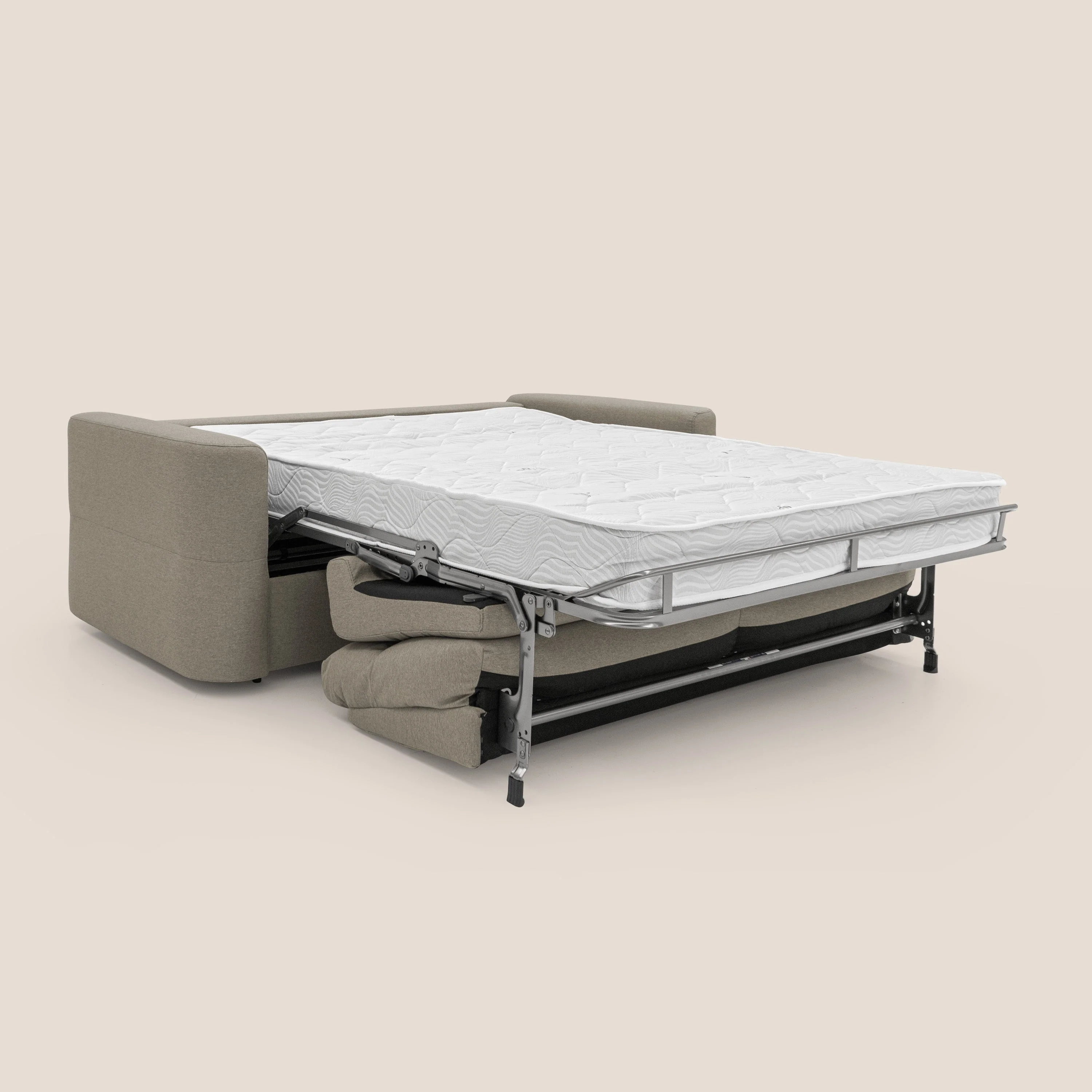 Cupido Canapé convertible matelas H18 cm au dossier haut moelleux en tissu imperméable T13 Taupe tortora - Image 2