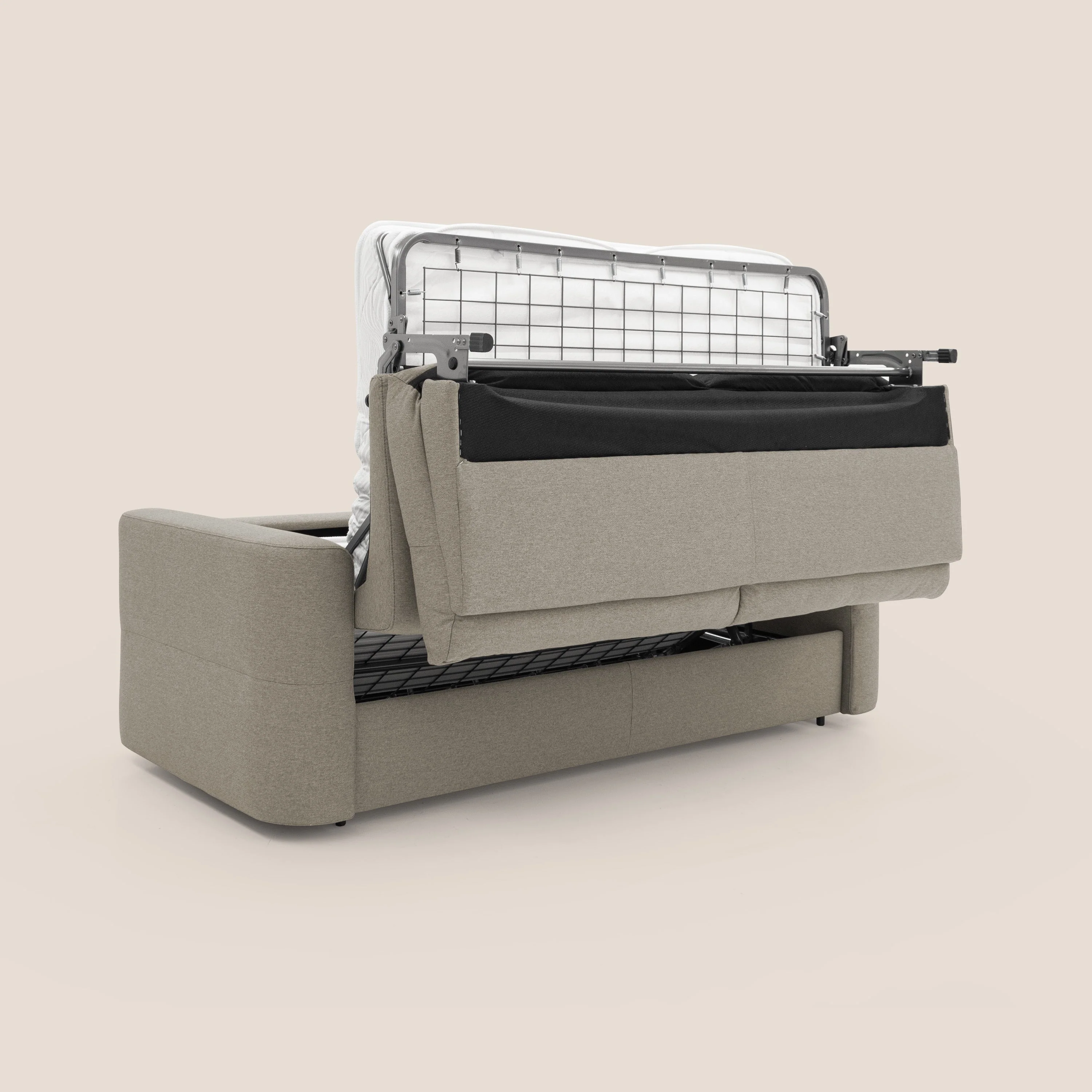 Cupido Canapé convertible matelas H18 cm au dossier haut moelleux en tissu imperméable T13 Taupe tortora - Image 3