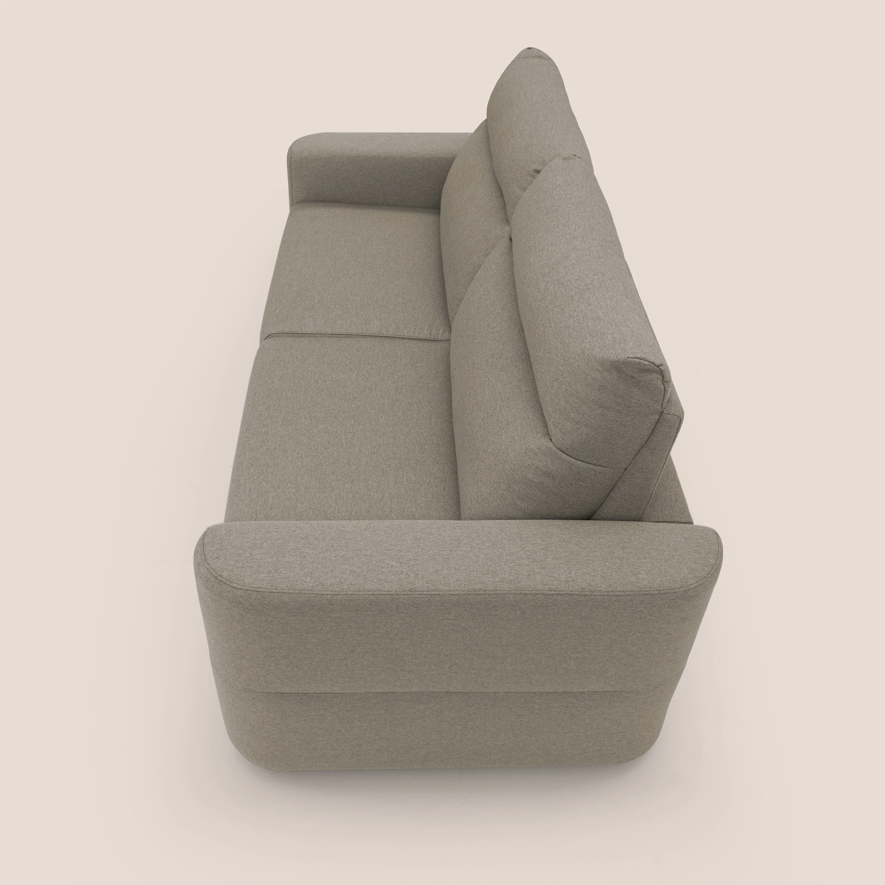 Cupido Canapé convertible matelas H18 cm au dossier haut moelleux en tissu imperméable T13 Taupe tortora - Image 8