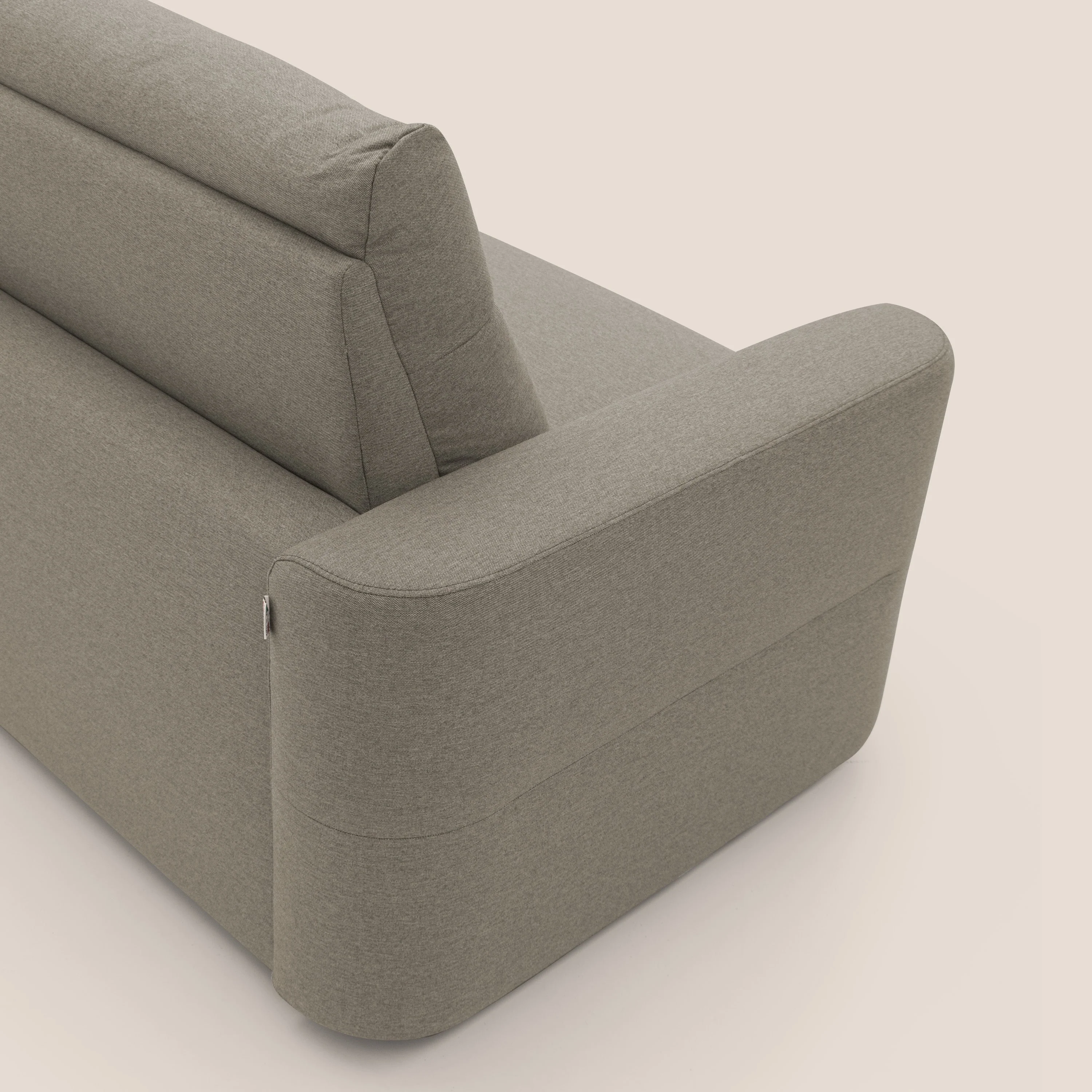 Cupido Canapé convertible matelas H18 cm au dossier haut moelleux en tissu imperméable T13 Taupe tortora - Image 9
