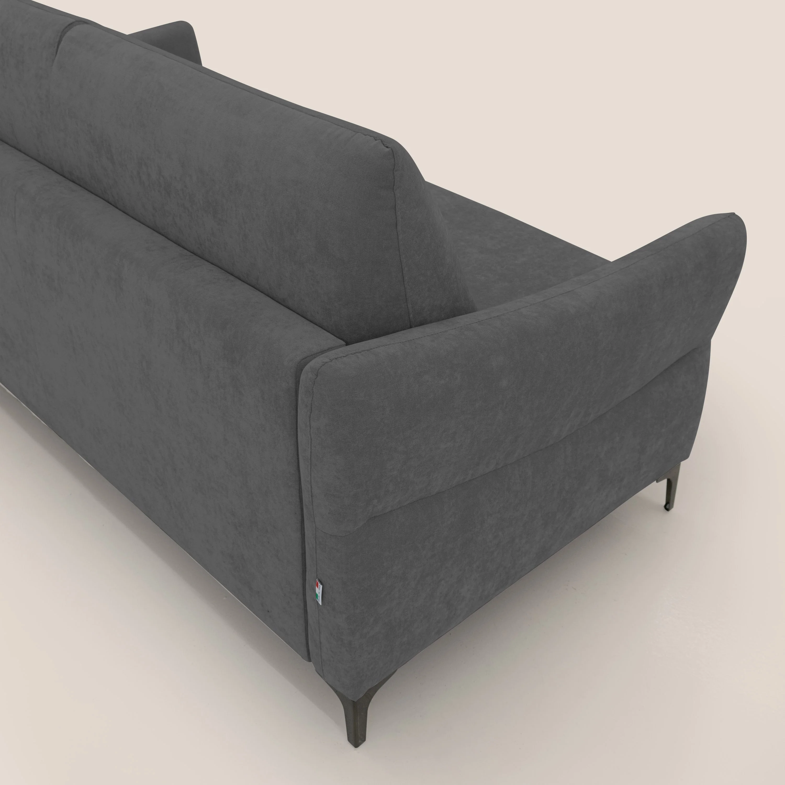 Dalia canapé convertible avec matelas H 18cm et pieds hauts en tissu détachable raffiné T17 anthracite - Image 9