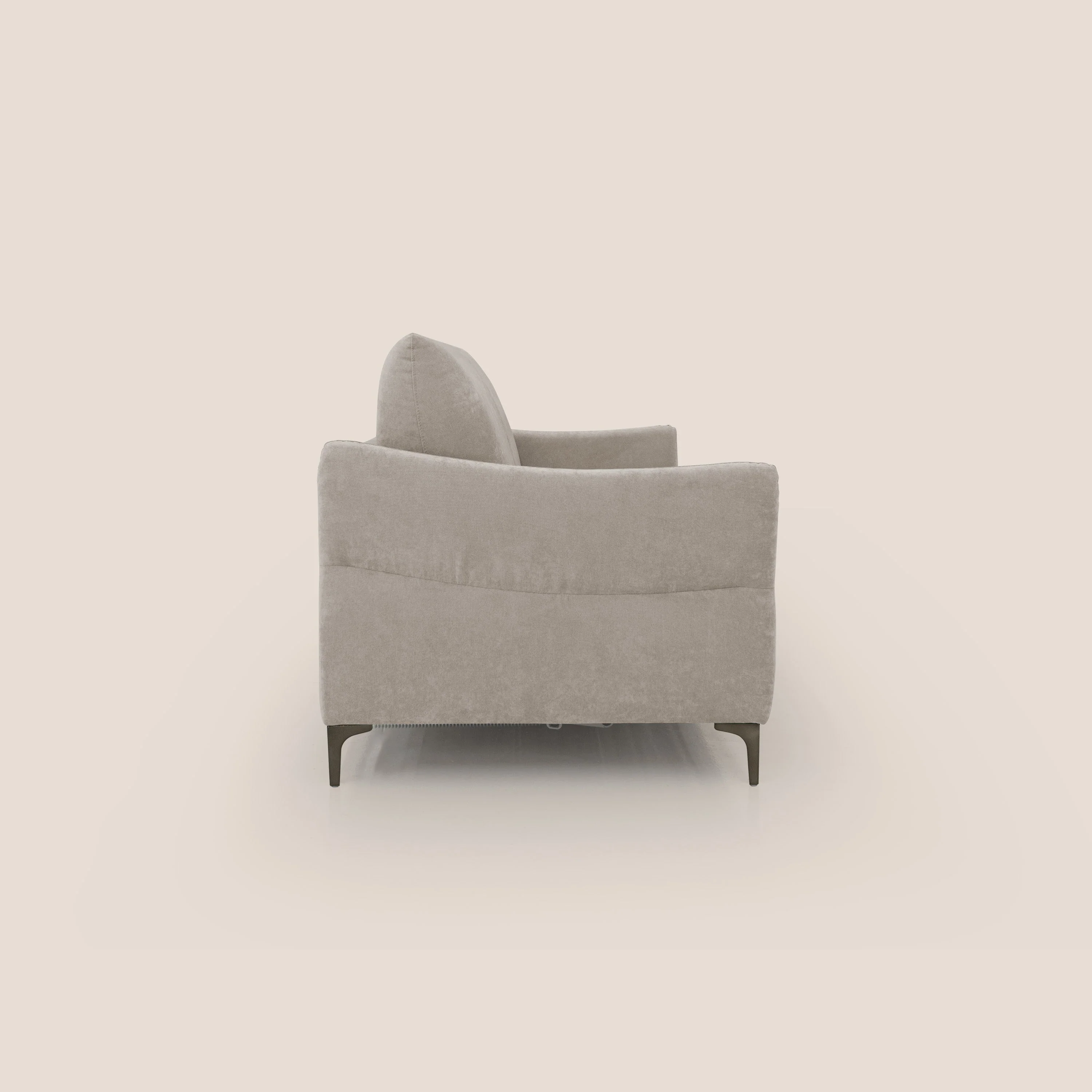 Dalia canapé convertible avec matelas H 18cm et pieds hauts en tissu détachable raffiné T17 beige - Image 7