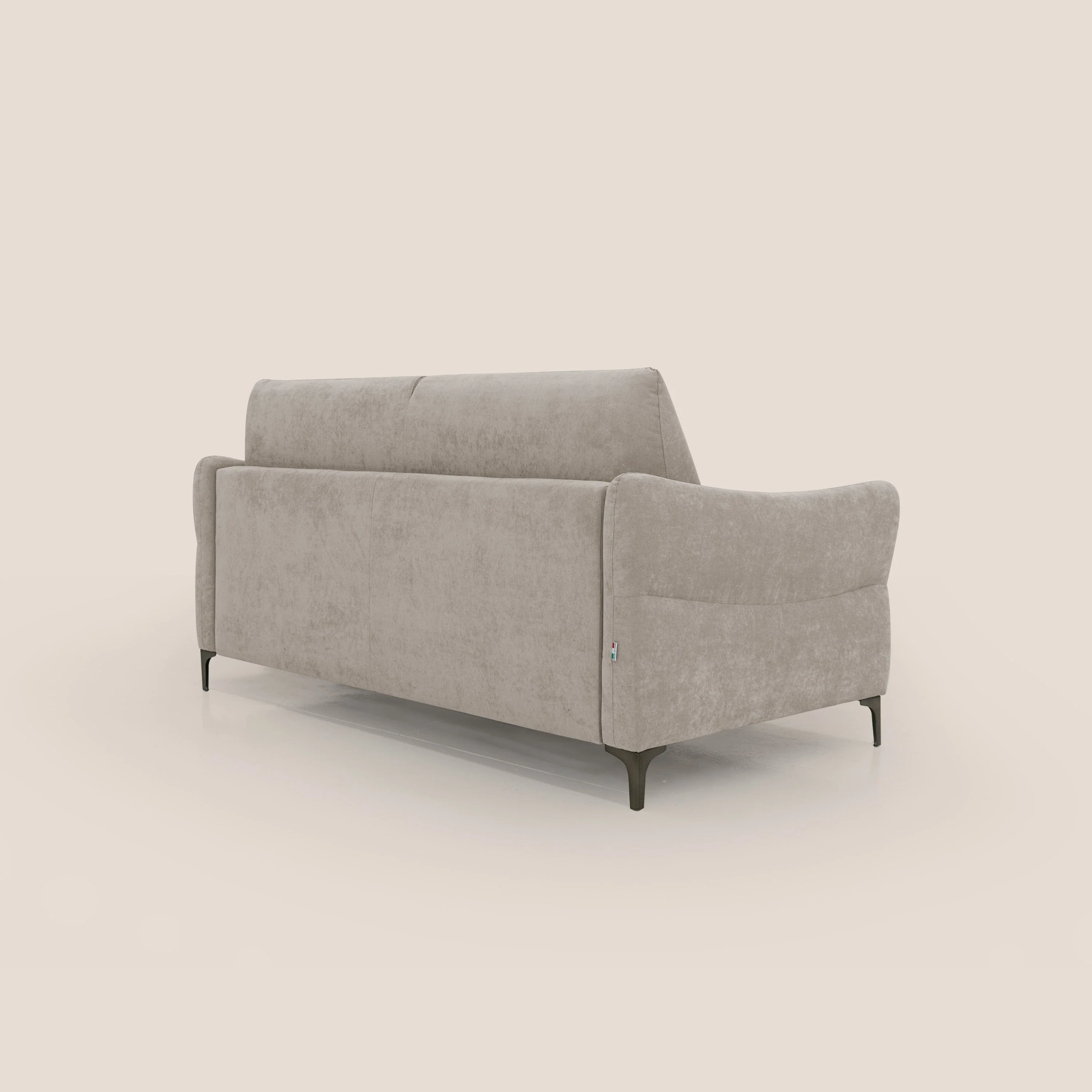 Dalia canapé convertible avec matelas H 18cm et pieds hauts en tissu détachable raffiné T17 beige - Image 8