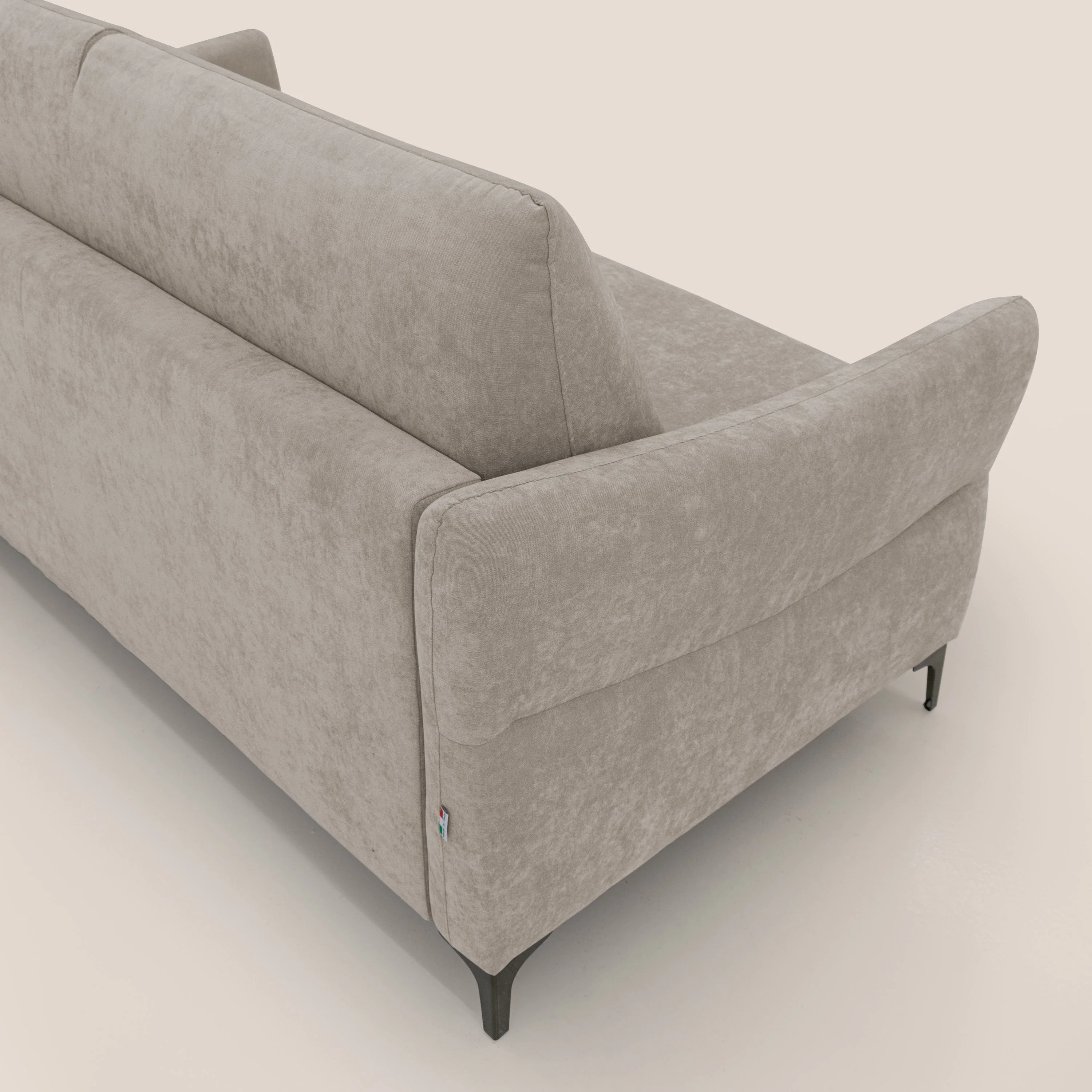 Dalia canapé convertible avec matelas H 18cm et pieds hauts en tissu détachable raffiné T17 beige - Image 9