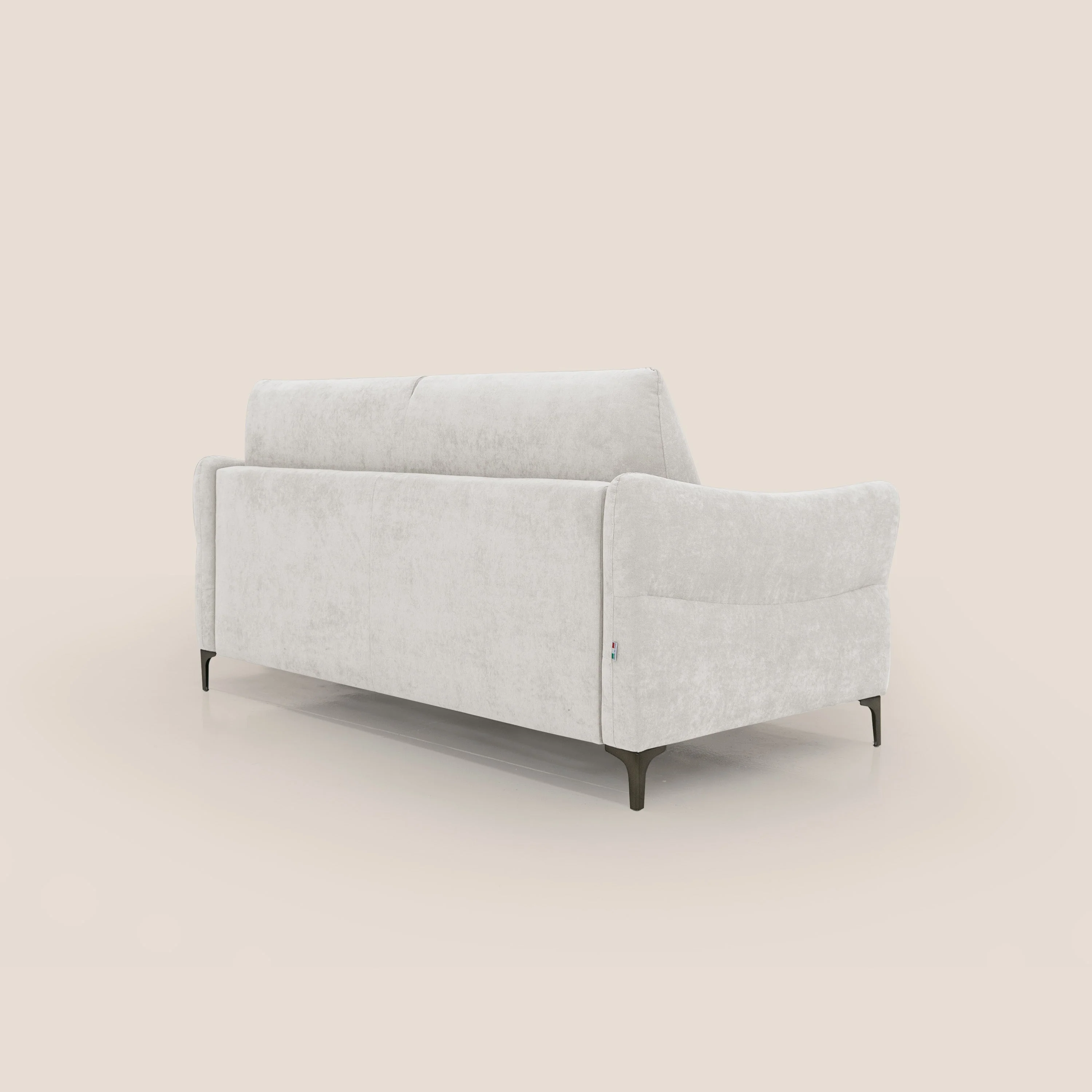 Dalia canapé convertible avec matelas H 18cm et pieds hauts en tissu détachable raffiné T17 blanc - Image 8