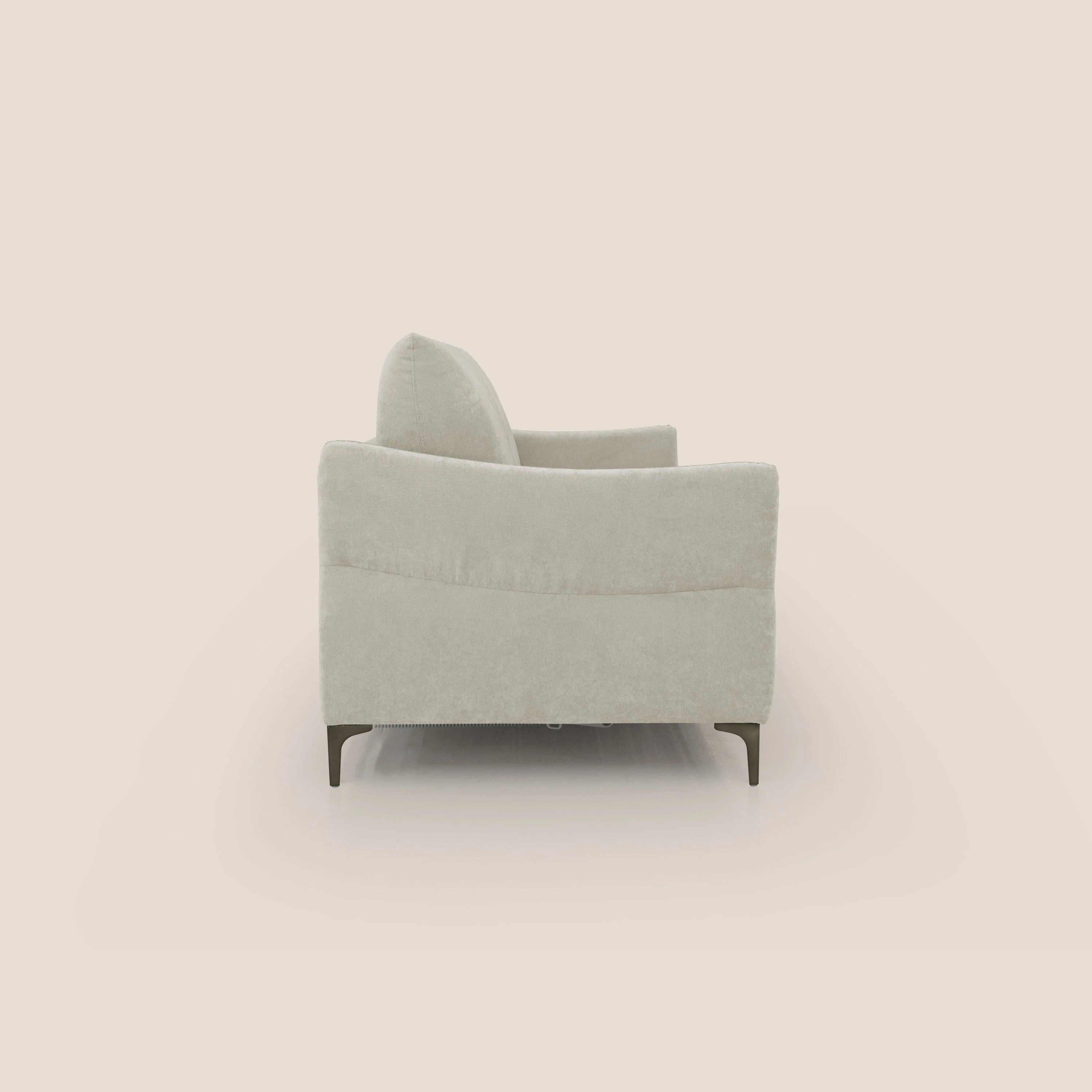 Dalia canapé convertible avec matelas H 18cm et pieds hauts en tissu détachable raffiné T17 crème - Image 7