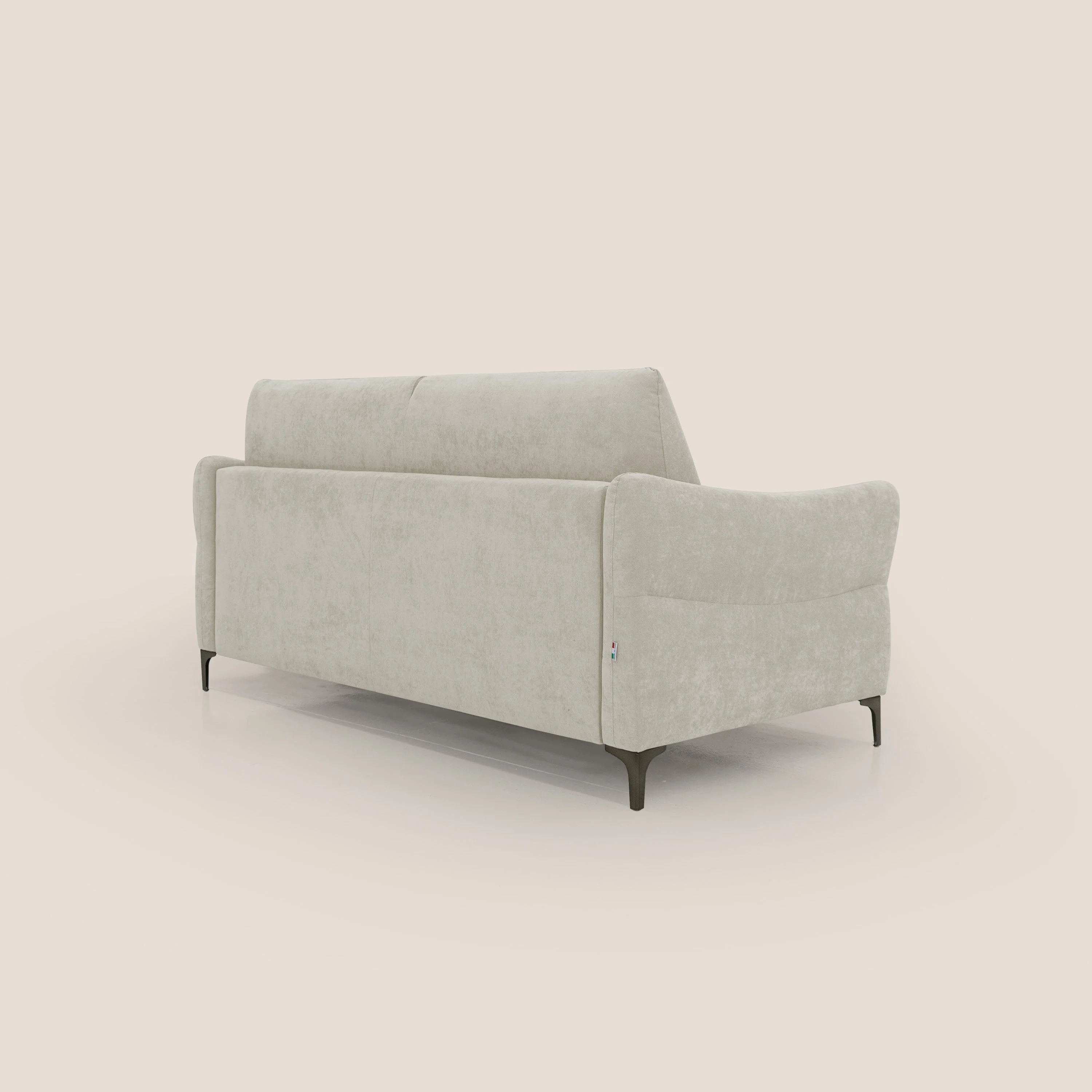 Dalia canapé convertible avec matelas H 18cm et pieds hauts en tissu détachable raffiné T17 crème - Image 8