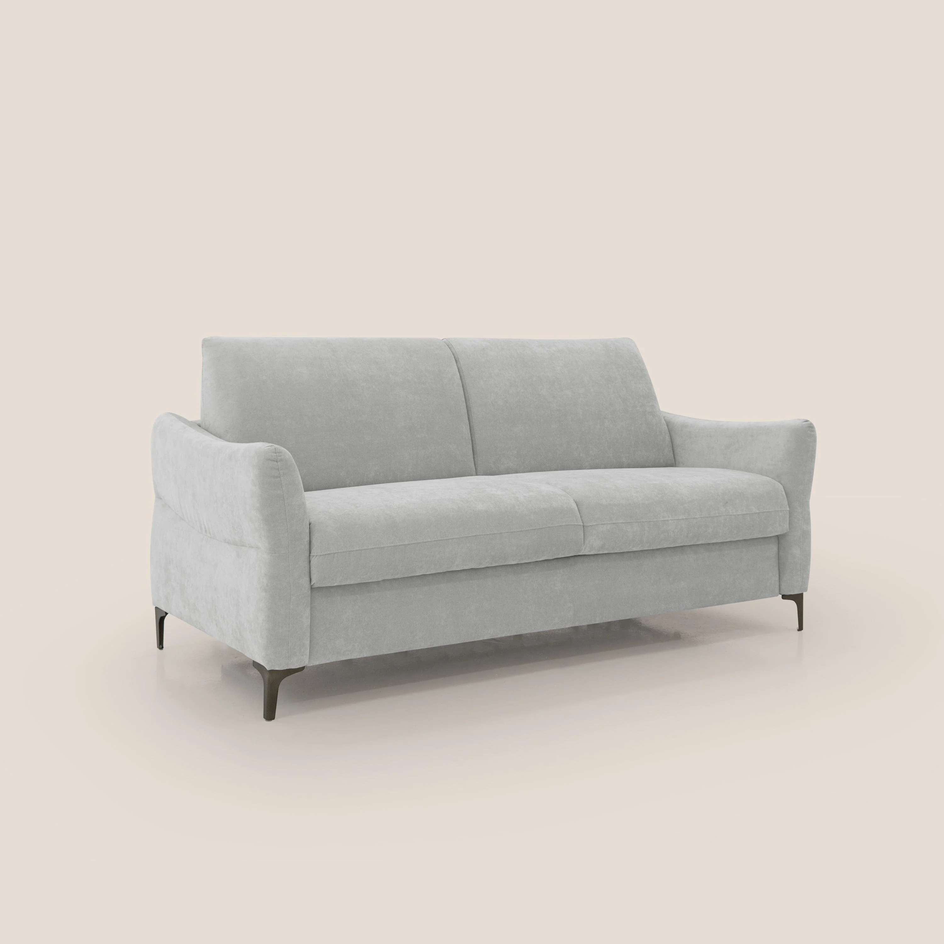 Dalia canapé convertible avec matelas H 18cm et pieds hauts en tissu détachable raffiné T17 gris - Image 4