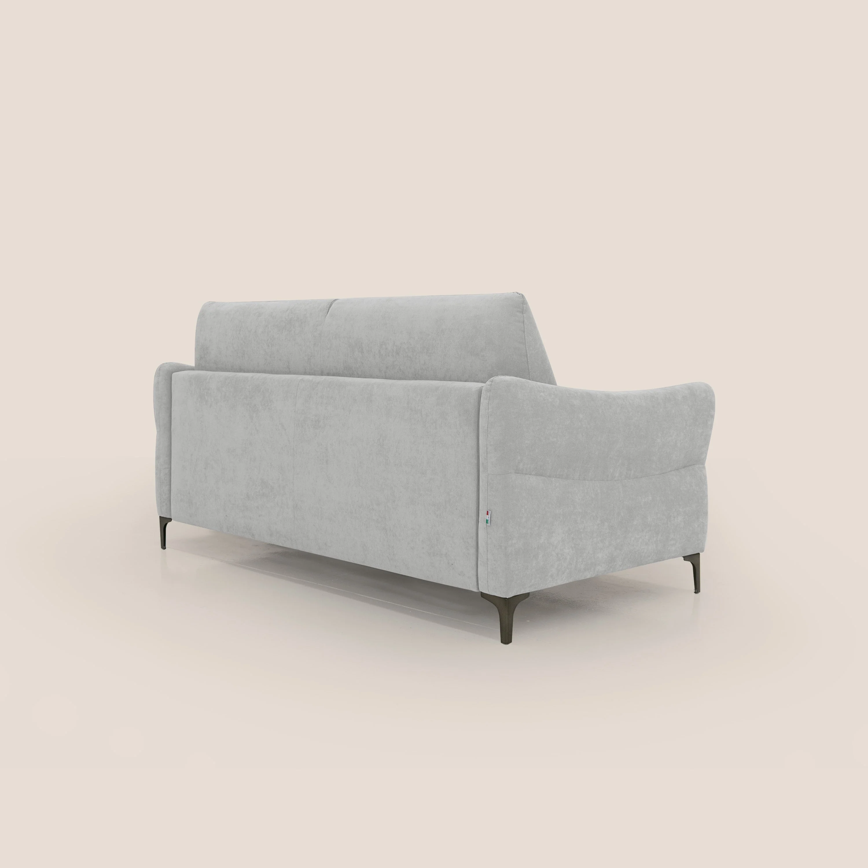 Dalia canapé convertible avec matelas H 18cm et pieds hauts en tissu détachable raffiné T17 gris - Image 8