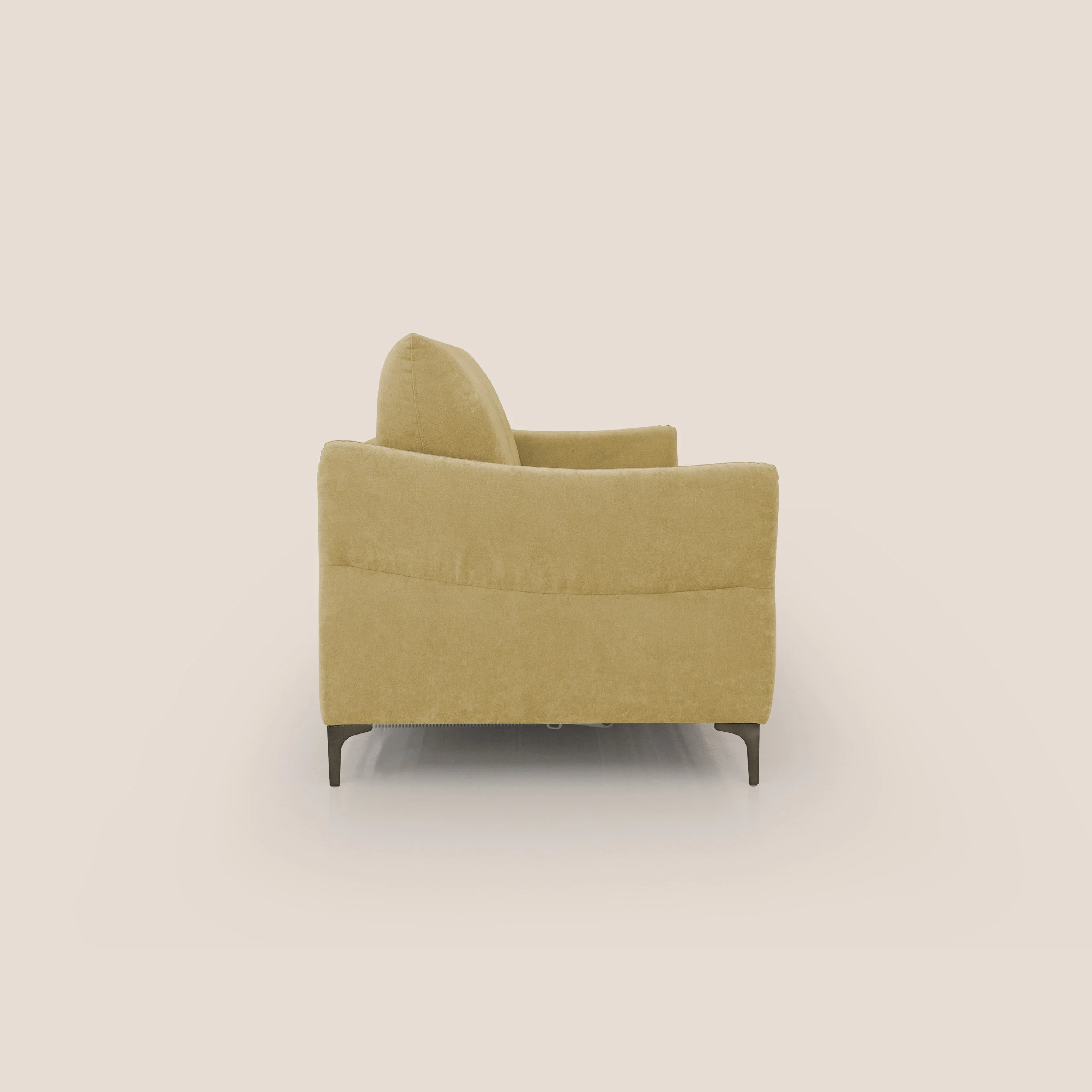 Dalia canapé convertible avec matelas H 18cm et pieds hauts en tissu détachable raffiné T17 jaune - Image 7