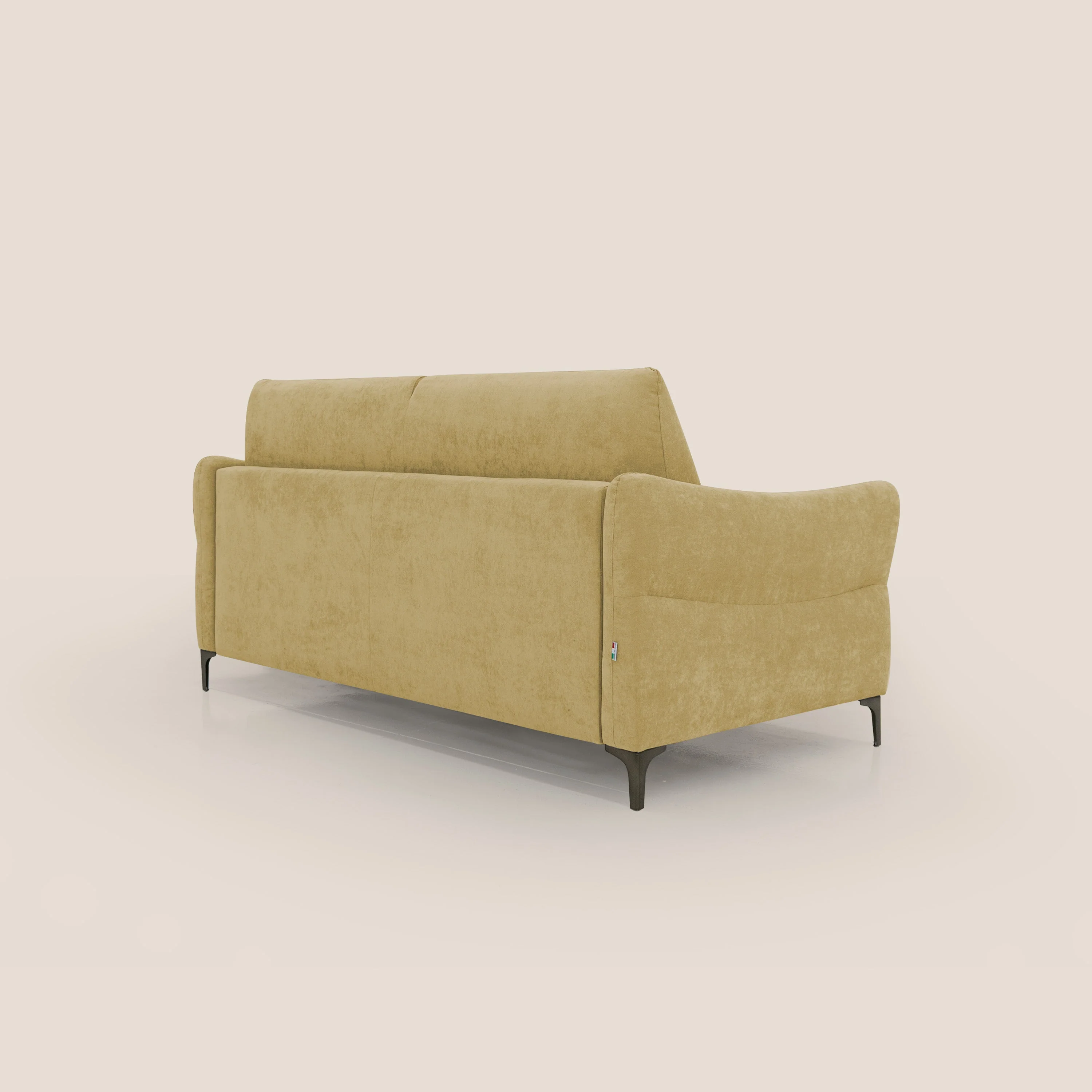 Dalia canapé convertible avec matelas H 18cm et pieds hauts en tissu détachable raffiné T17 jaune - Image 8