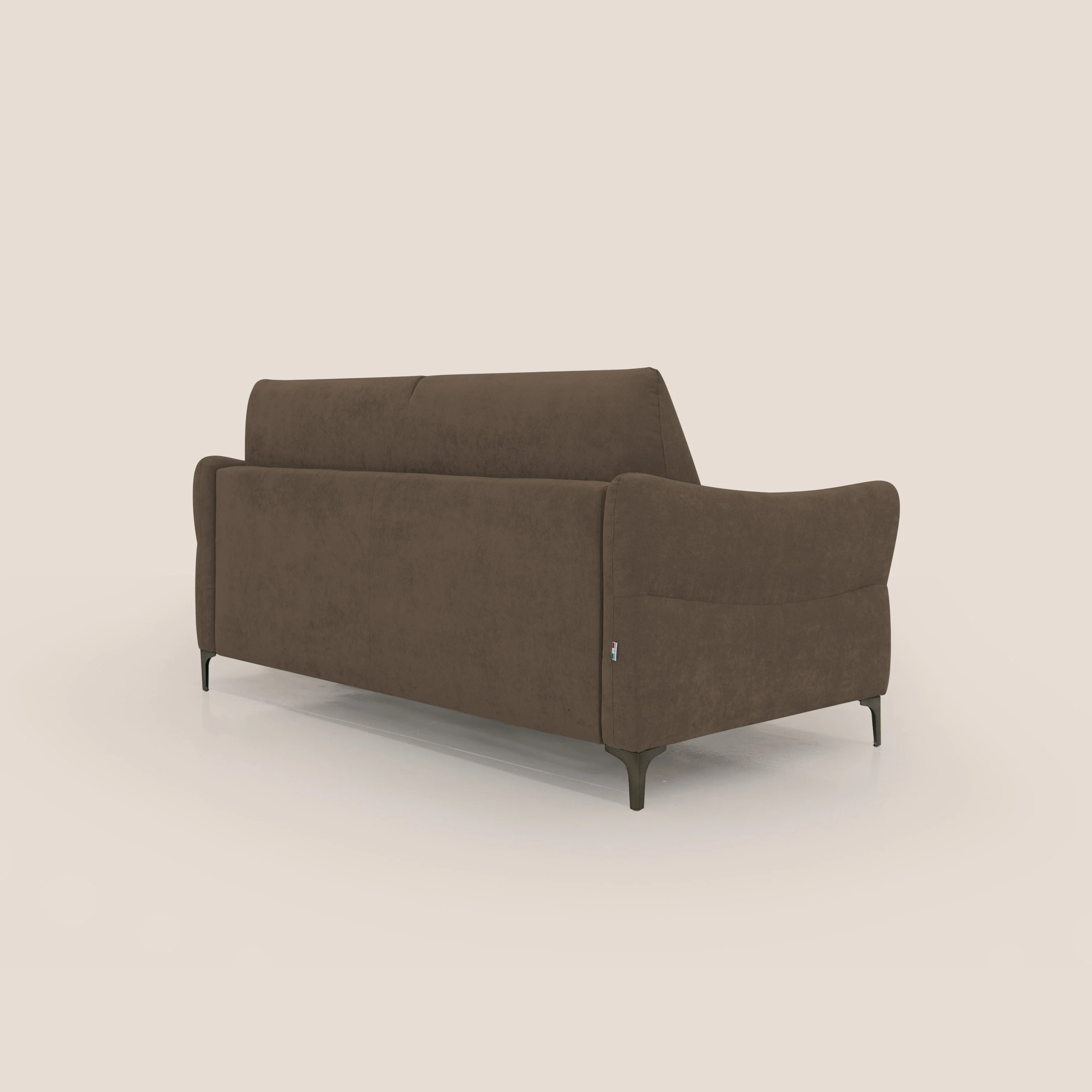 Dalia canapé convertible avec matelas H 18cm et pieds hauts en tissu détachable raffiné T17 marron - Image 8