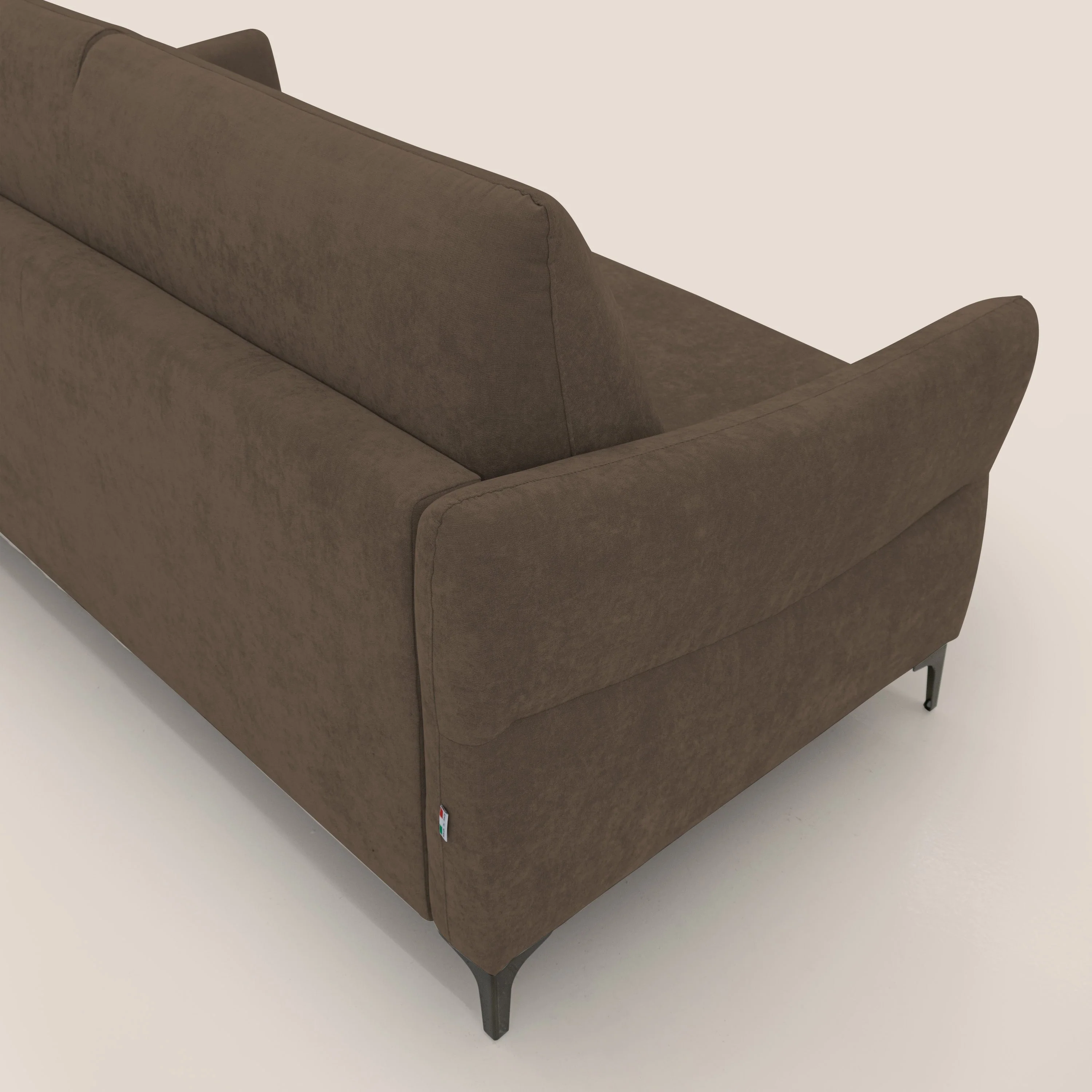 Dalia canapé convertible avec matelas H 18cm et pieds hauts en tissu détachable raffiné T17 marron - Image 9