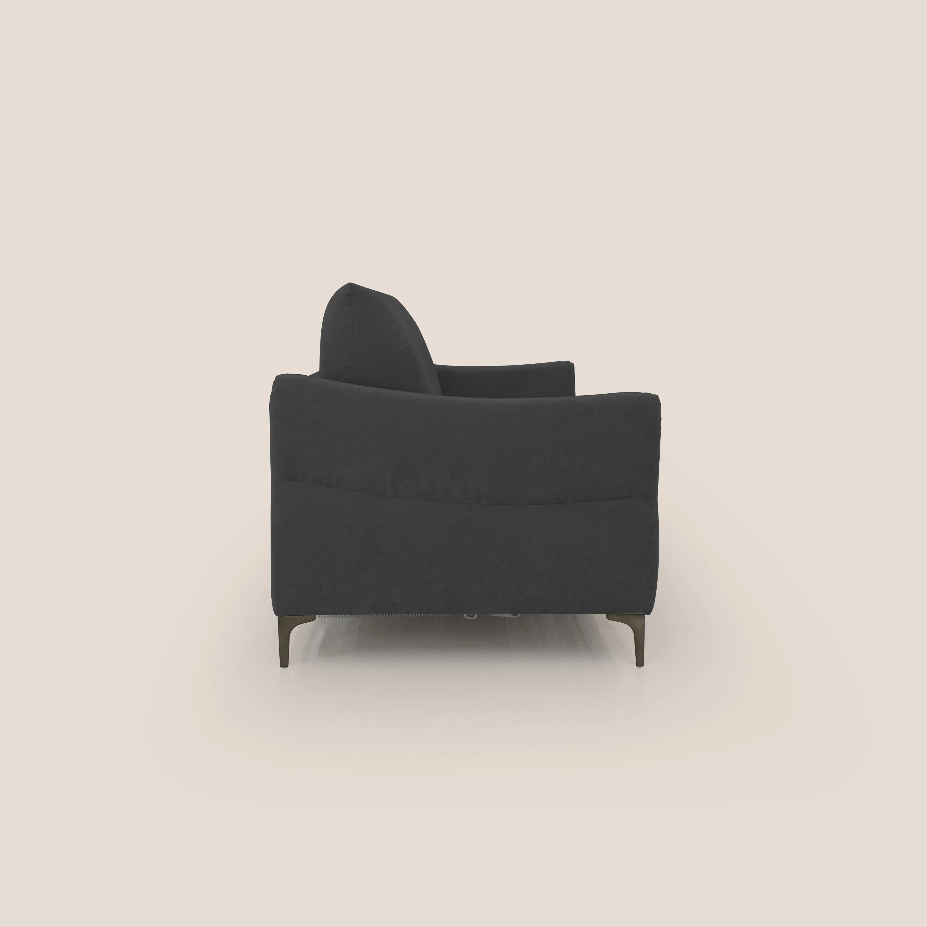 Dalia canapé convertible avec matelas H 18cm et pieds hauts en tissu détachable raffiné T17 noir - Image 7