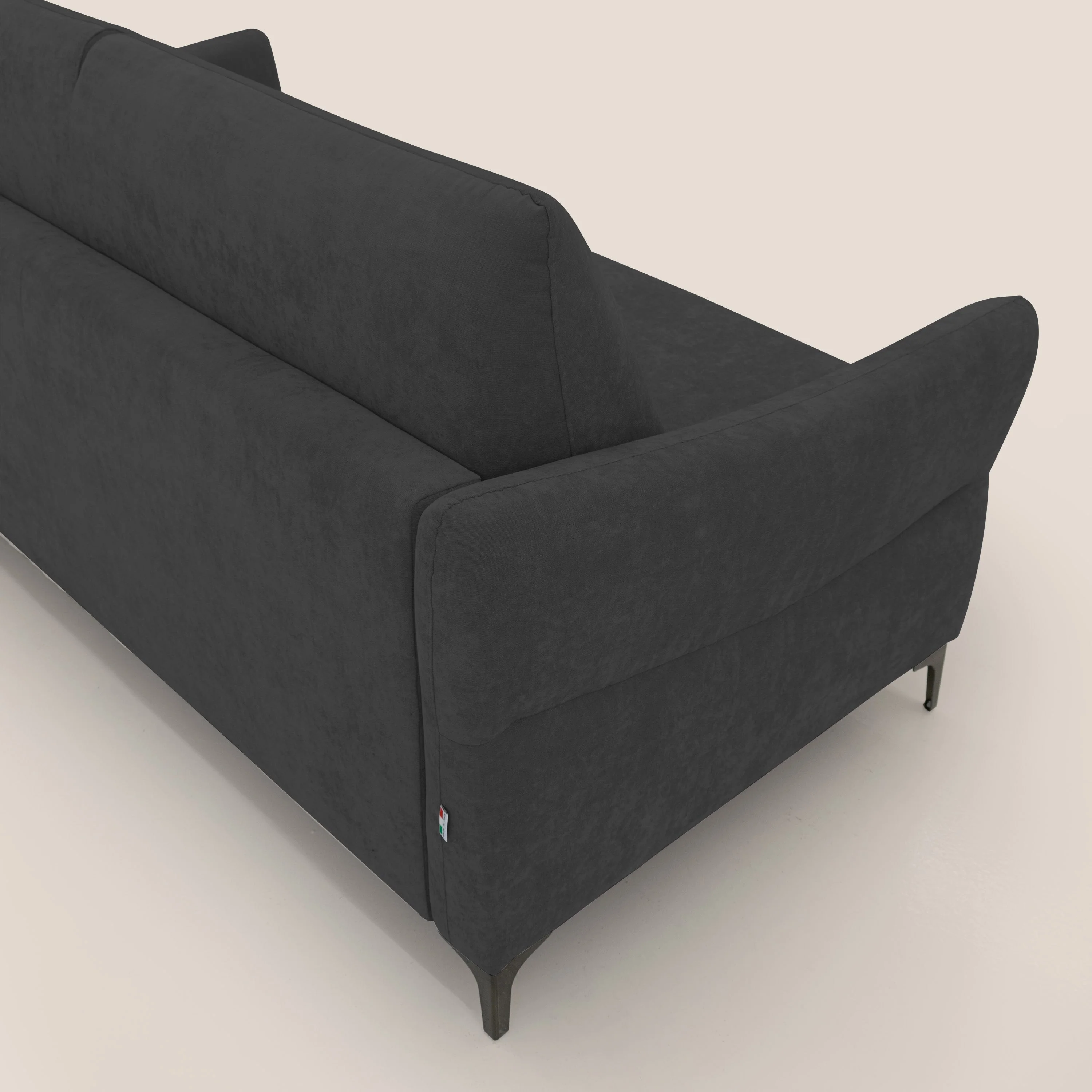 Dalia canapé convertible avec matelas H 18cm et pieds hauts en tissu détachable raffiné T17 noir - Image 9